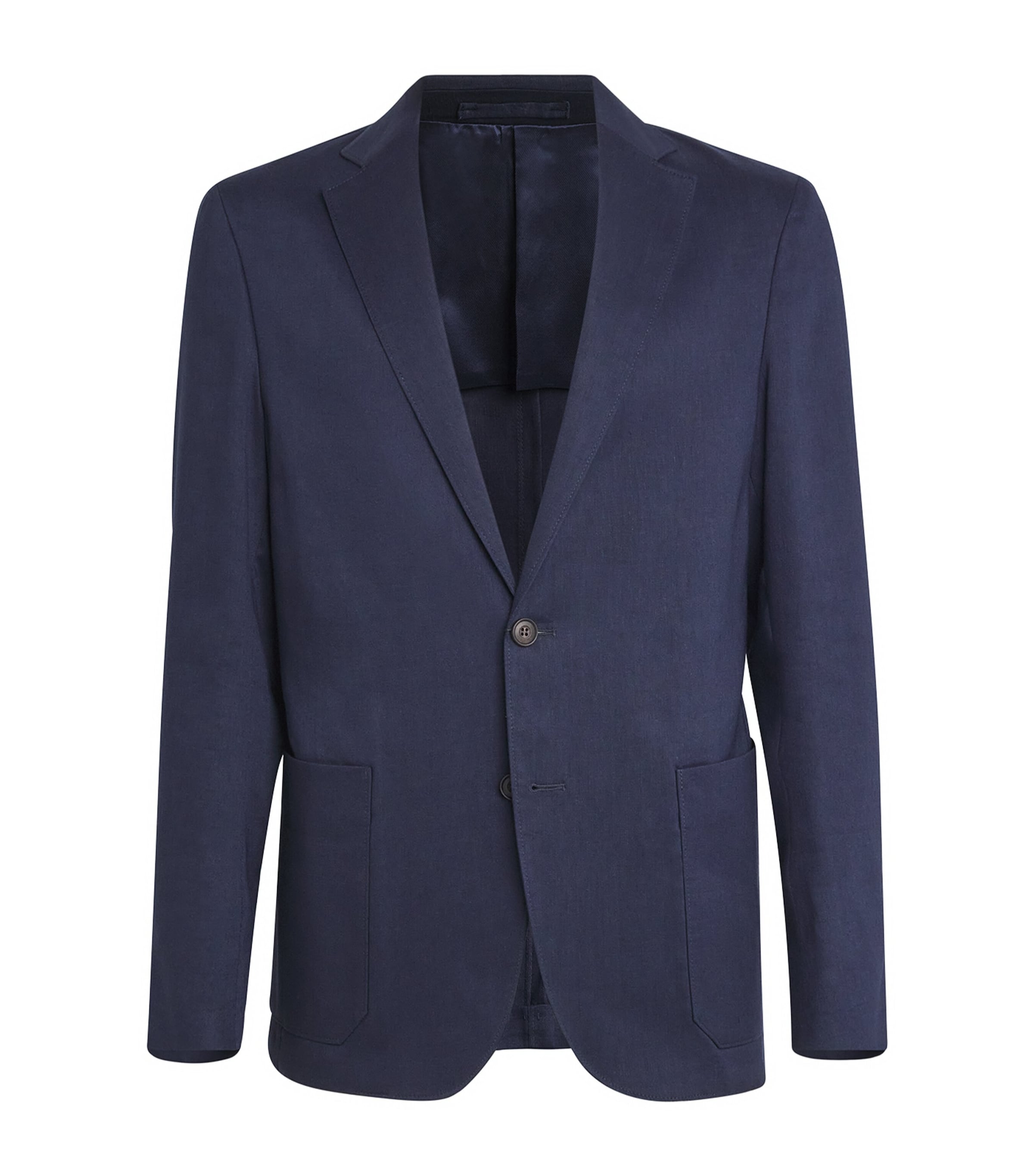 Corneliani Linen Blazer In Blue