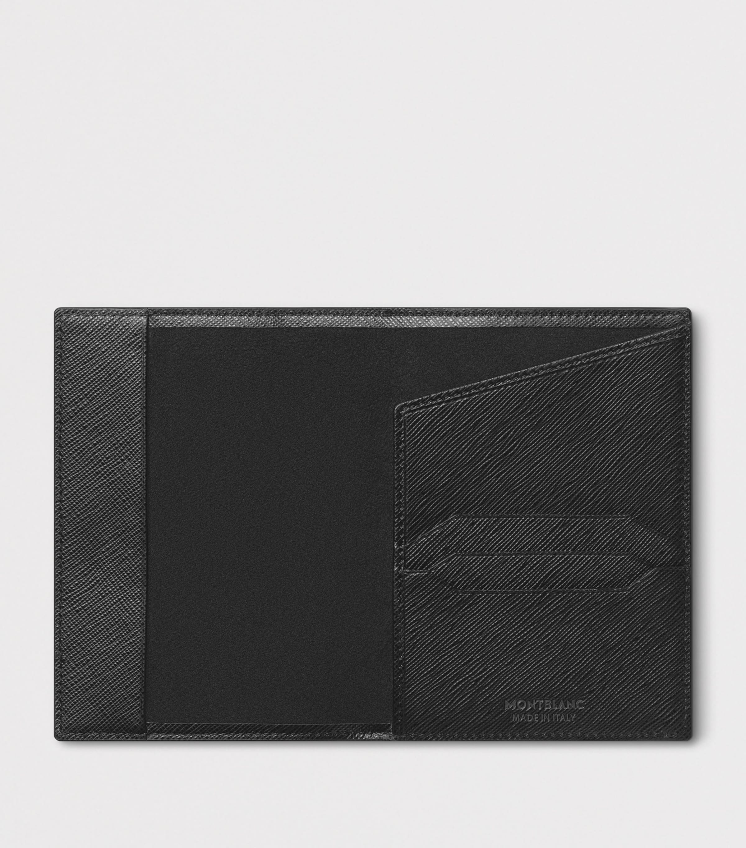 Leather Sartorial Passport Holder BLACK Image 3