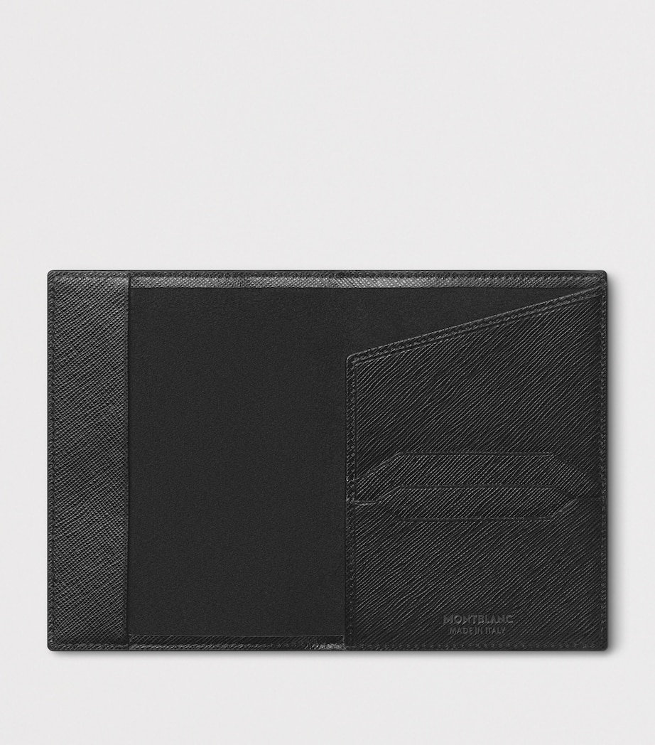 Leather Sartorial Passport Holder BLACK Image 3