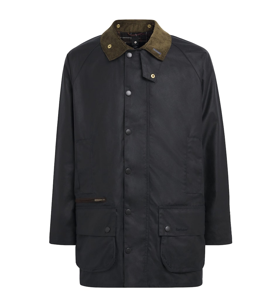 Barbour Mens Waxed Cotton Icons Beaufort Jacket Navy Image 1