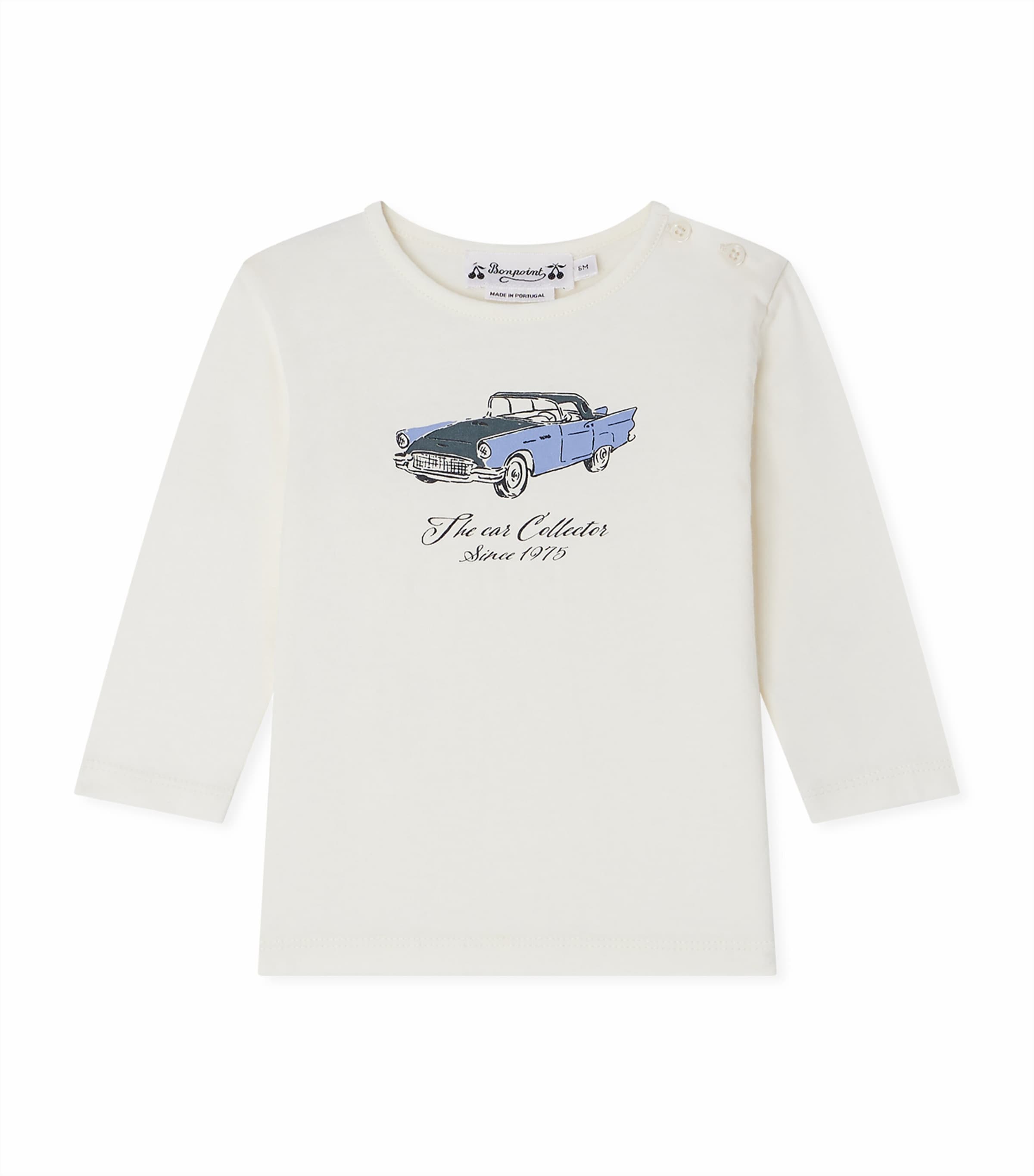 Bonpoint Cotton The Car Collector T-shirt In White