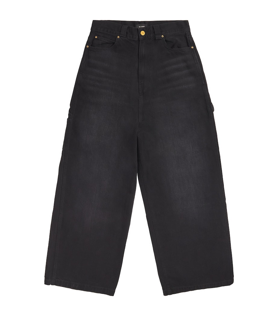 Willy Chavarria Mens XL Carpenter Jeans Black Denim Image 1