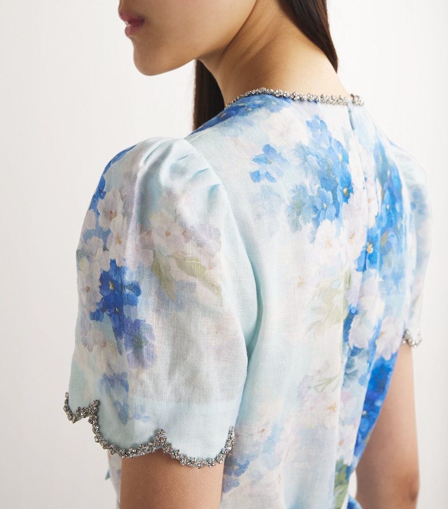 crush scalloped mini dress ZIMMERMANN Crush ruffled polka-dot linen and silk-blend organza mini dress