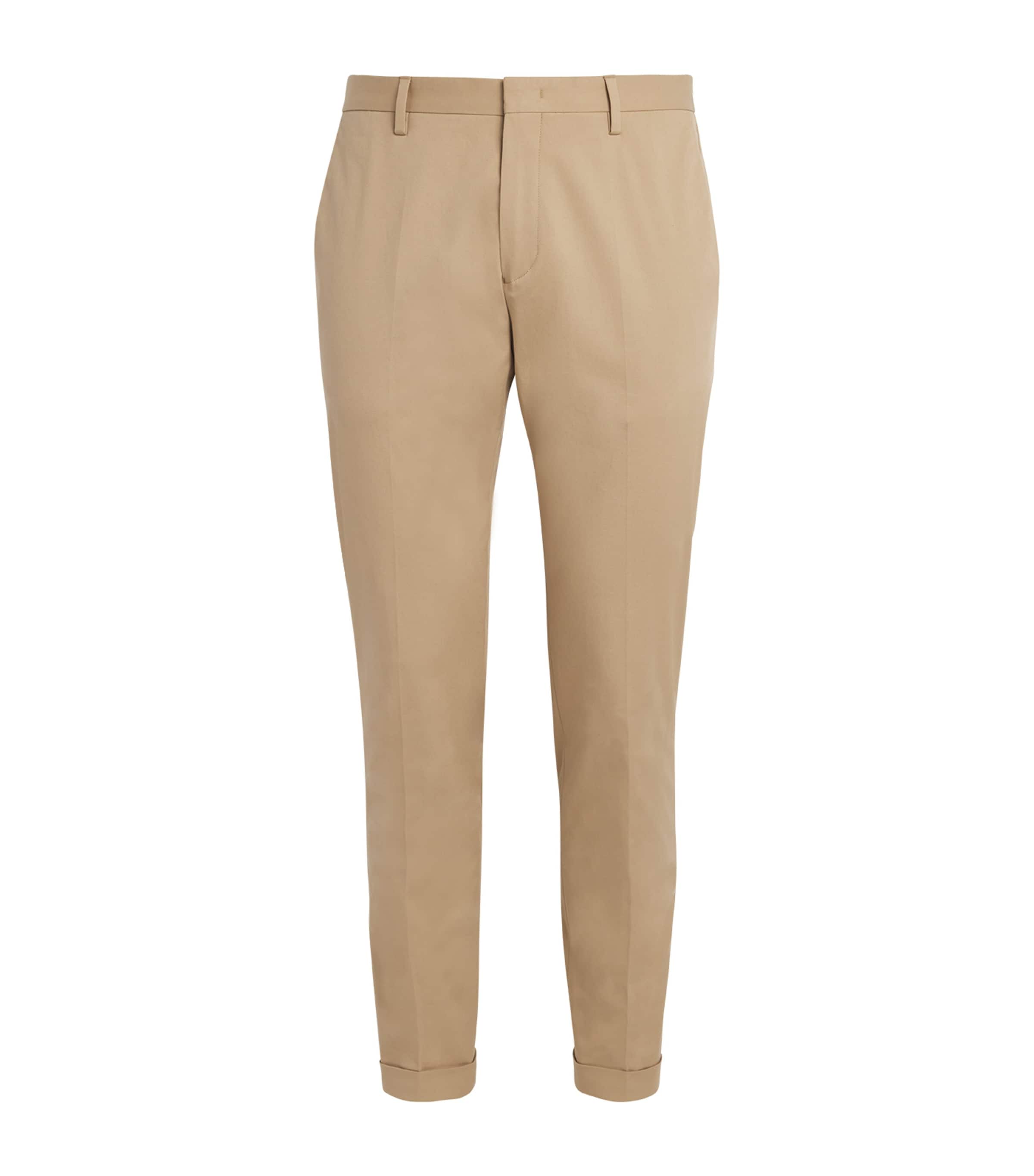 Paul Smith Mens Stretch-Cotton Chinos Beige Image 1