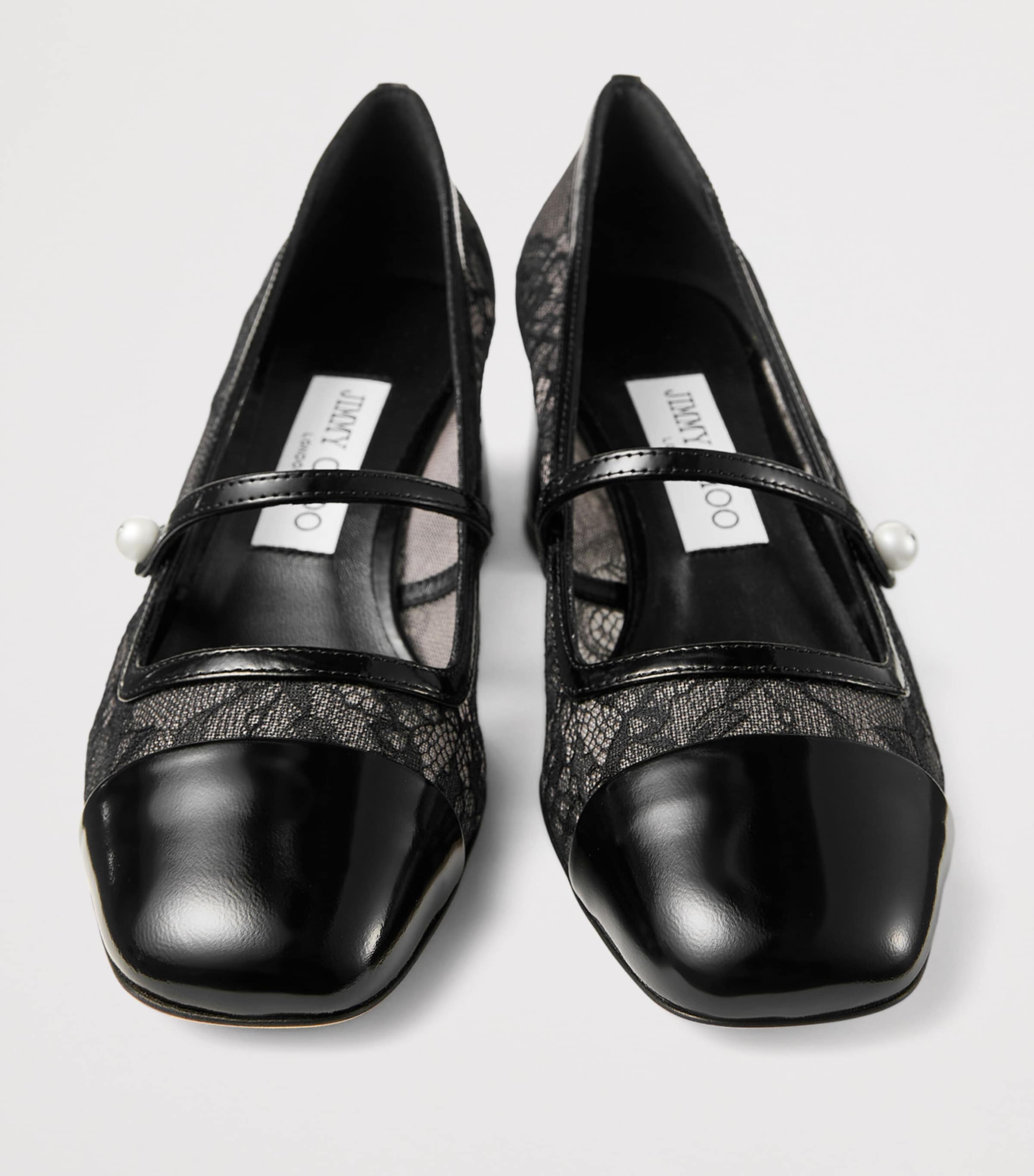 Elisa 45 Lace Mary Jane Pumps BLACK/BLACK Image 3