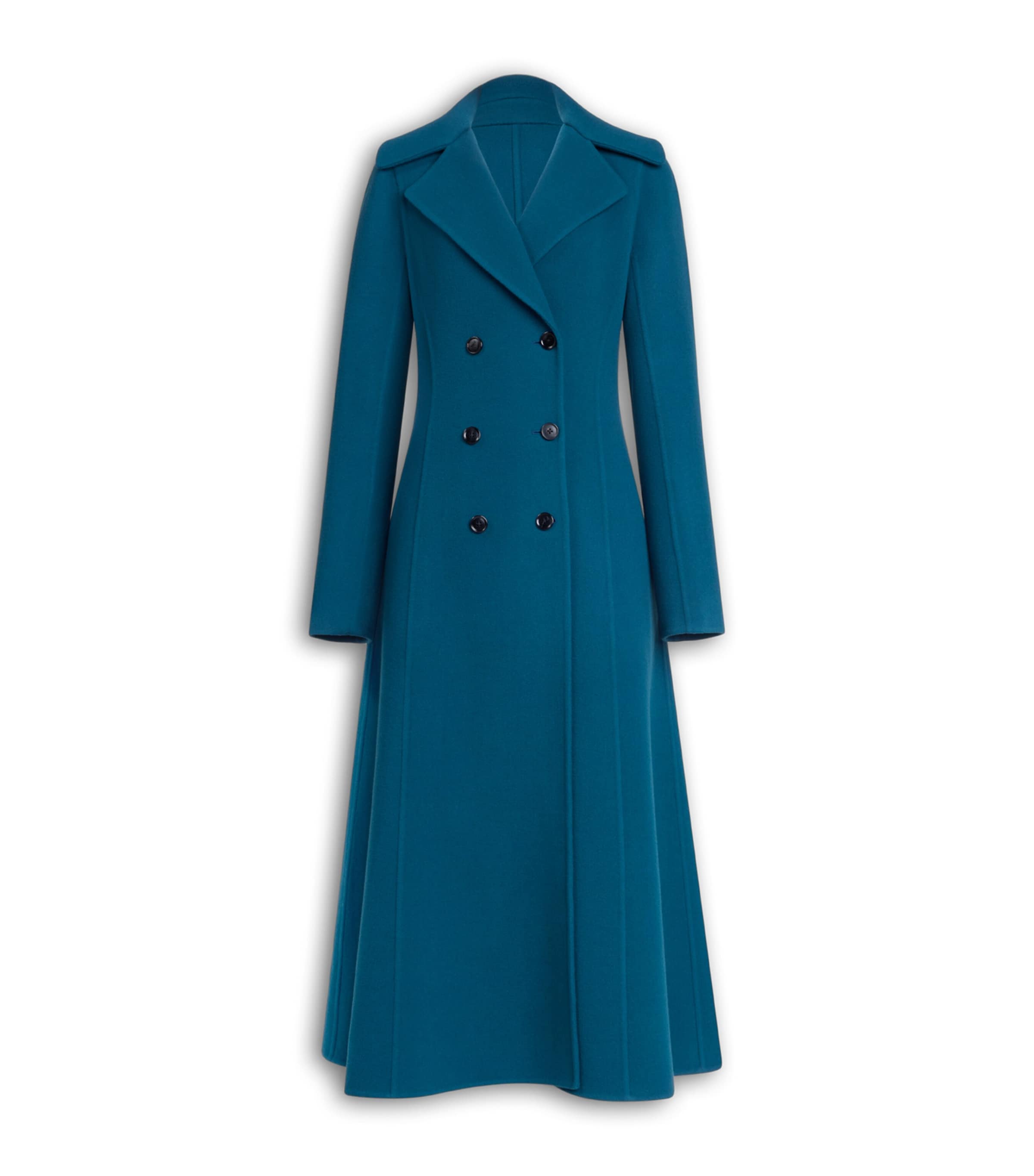 Alaïa Womens Virgin Wool Princess Coat Petrole Image 1