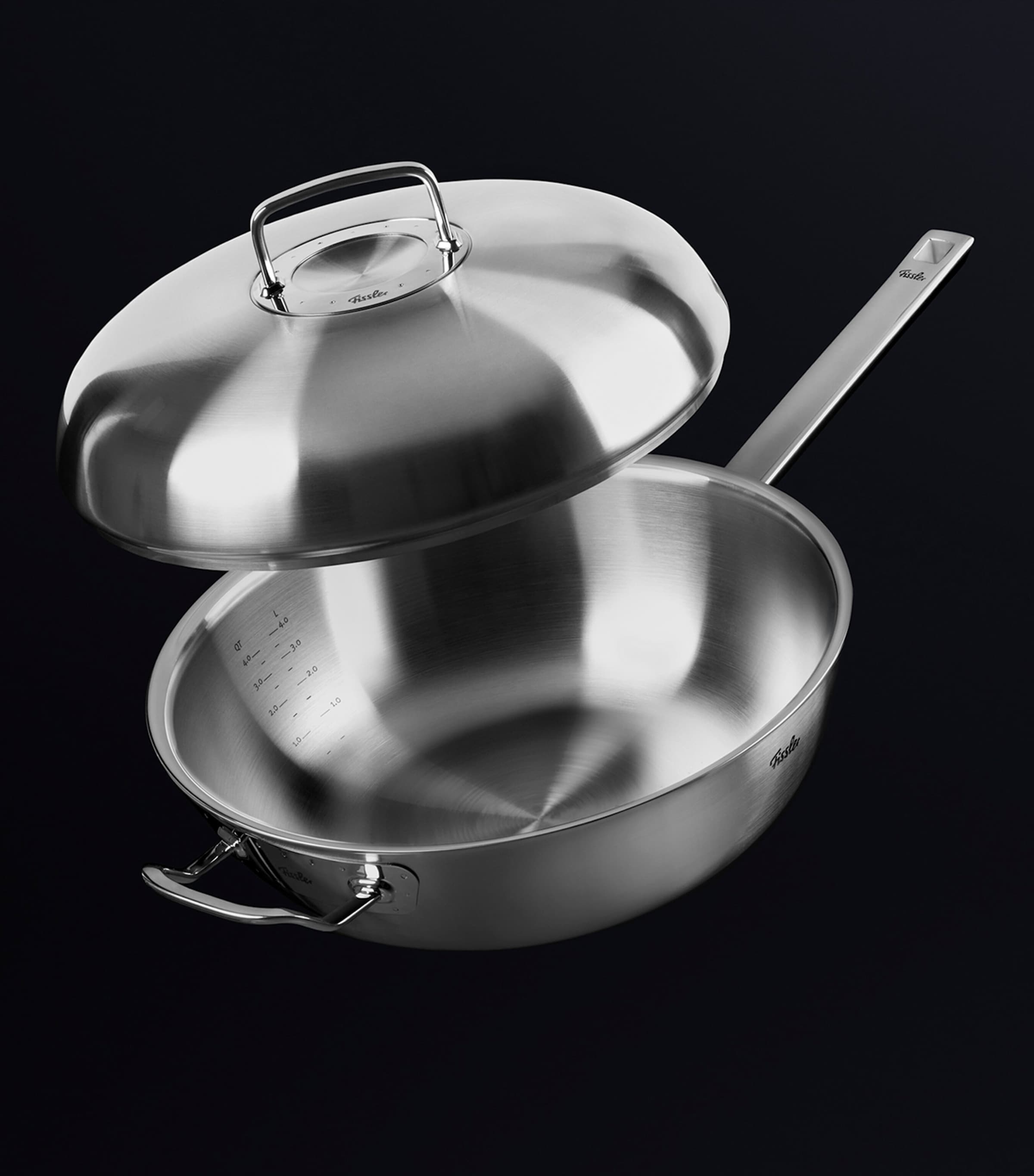 Original-Profi Handled-Wok with Lid (32cm) INOX GREY Image 6