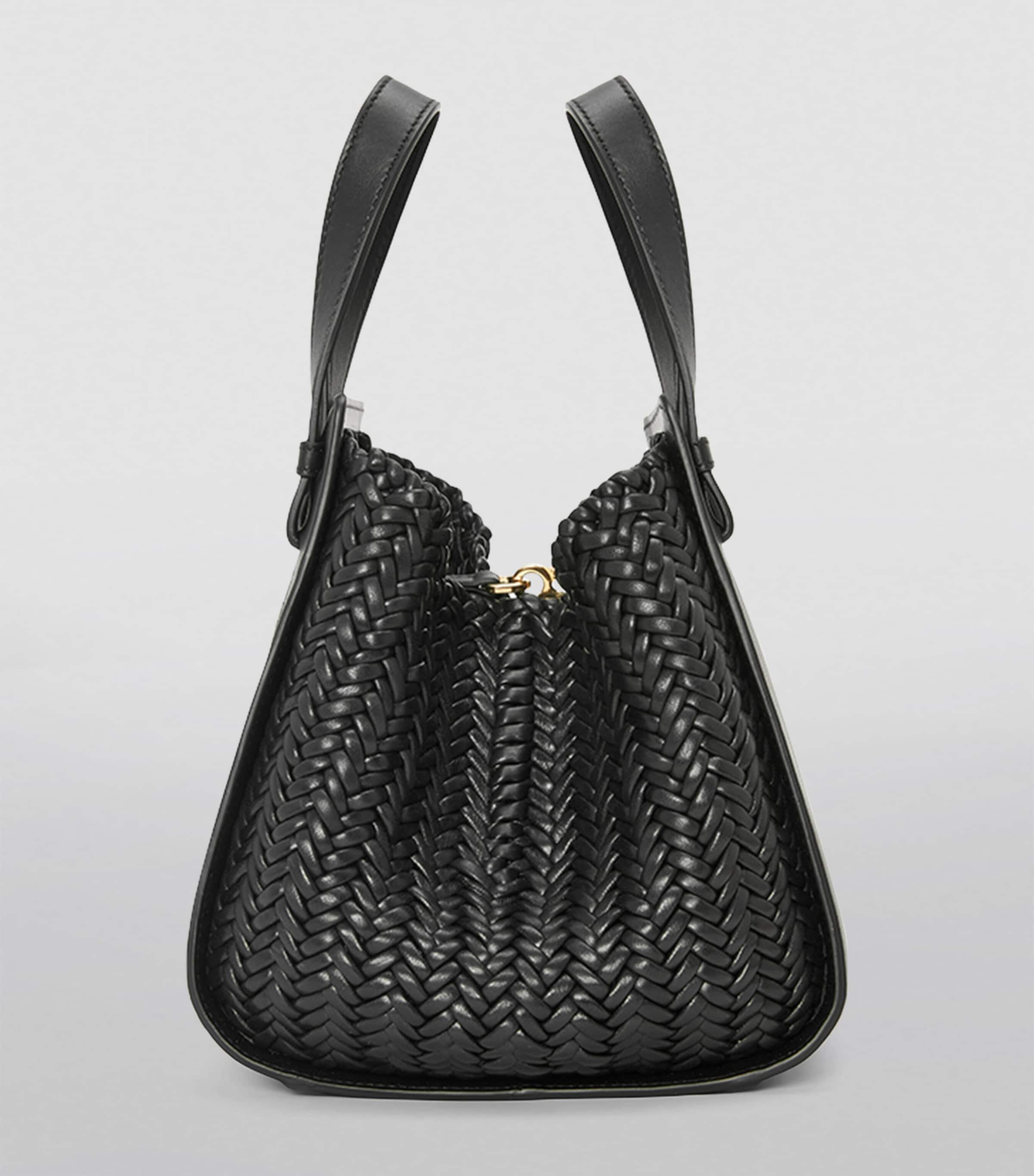 Leather Hammock Top-Handle Bag BLACK Image 5