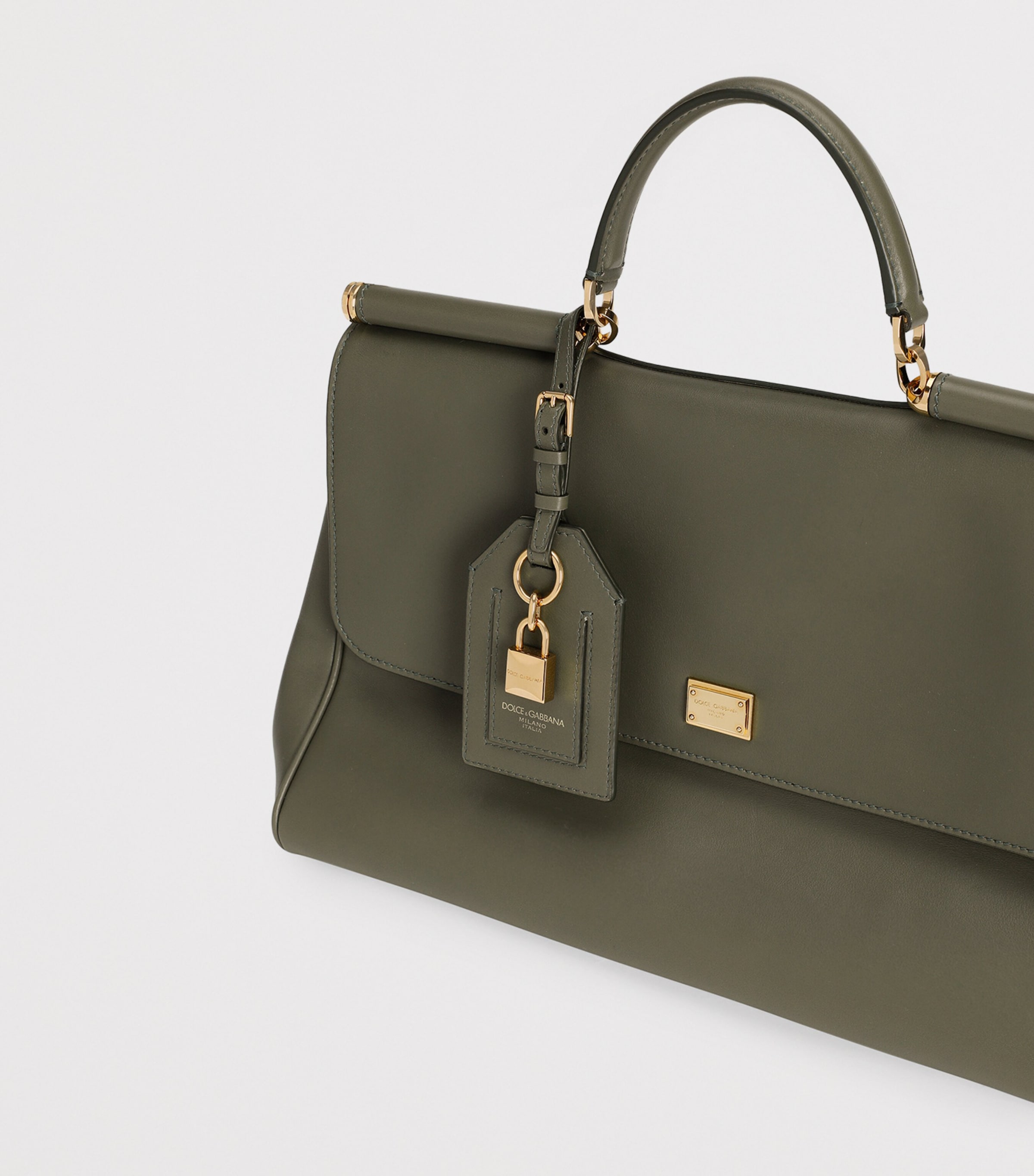 Plongé Calfskin My Sicily Top-Handle Bag 80560-DARK GREE Image 6