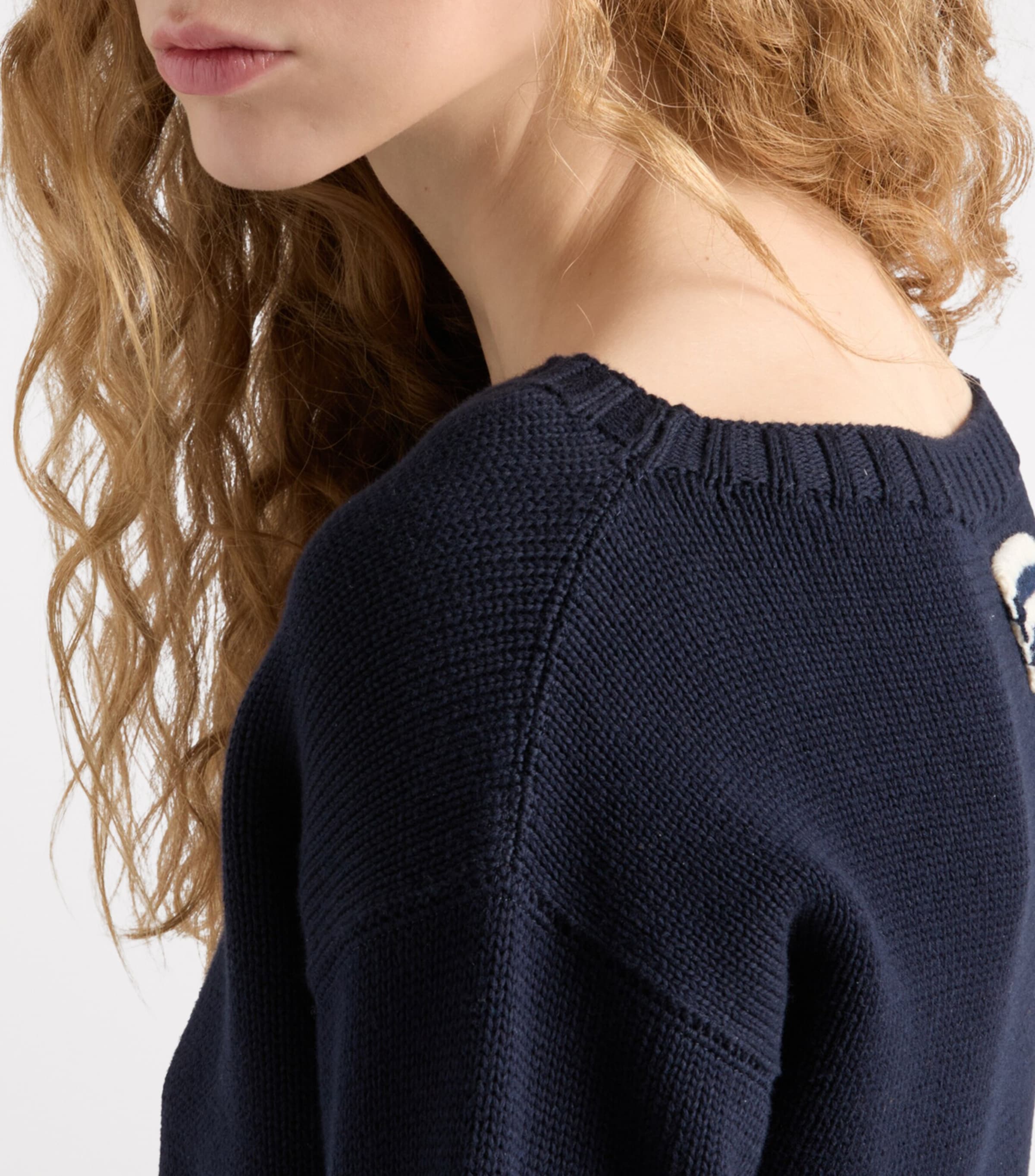 Cotton Boat-Neck Sweater F0008 Image 4