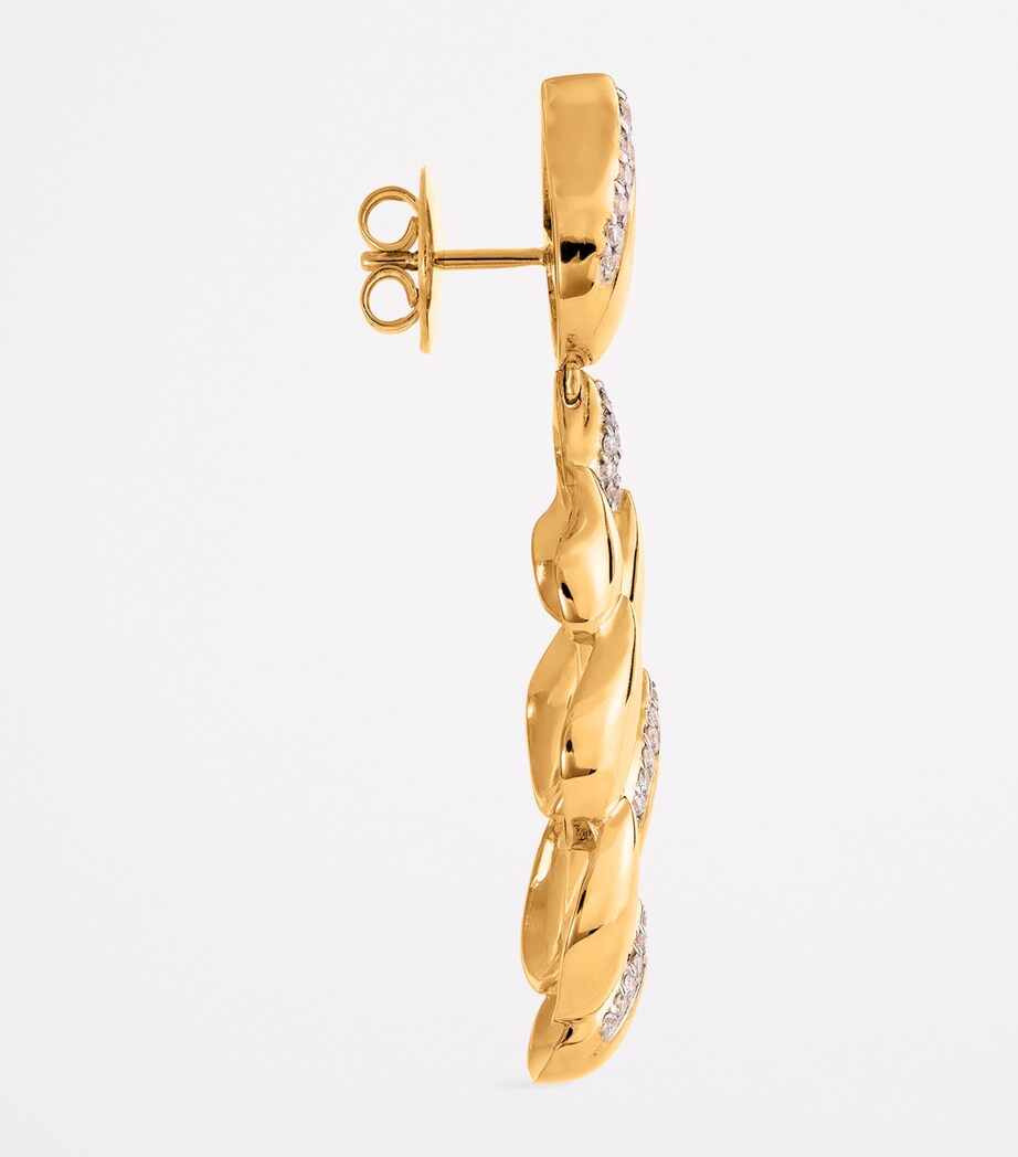 Nadine Aysoy Large Yellow Gold and Diamond Cobra Pendant Earrings Yellow Gold Image 4