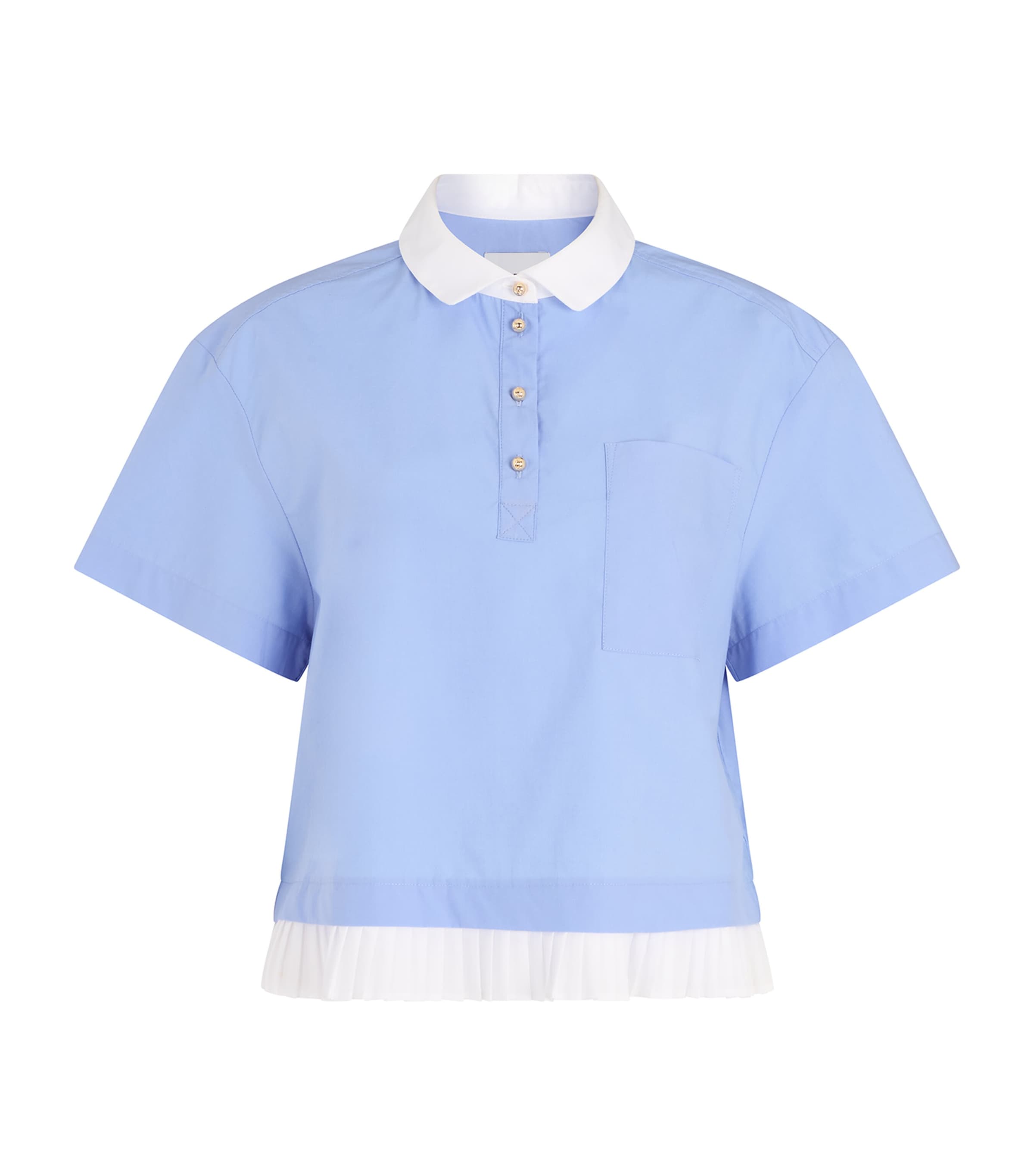 Cotton Contrast-Trim Top MYOSOTIS Image 1