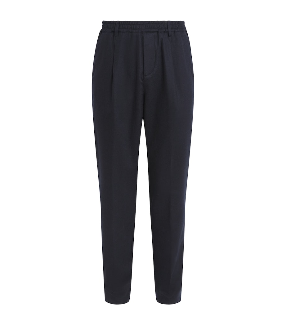 Eleventy Mens Stretch-Cotton Elasticated Trousers Blu Image 1