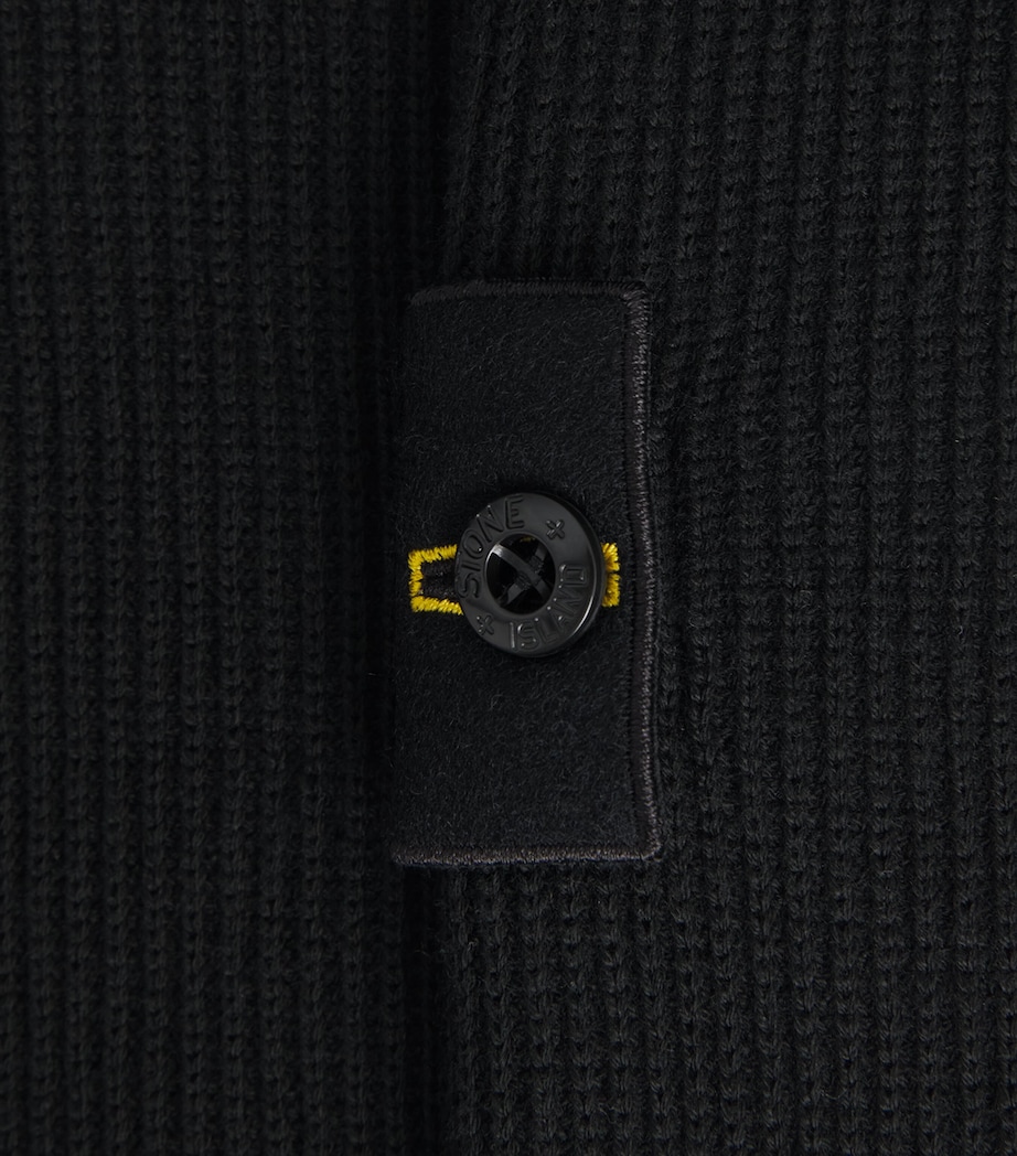 Stone Island Mens Cotton Rib-Knit Compass Sweater Image 6