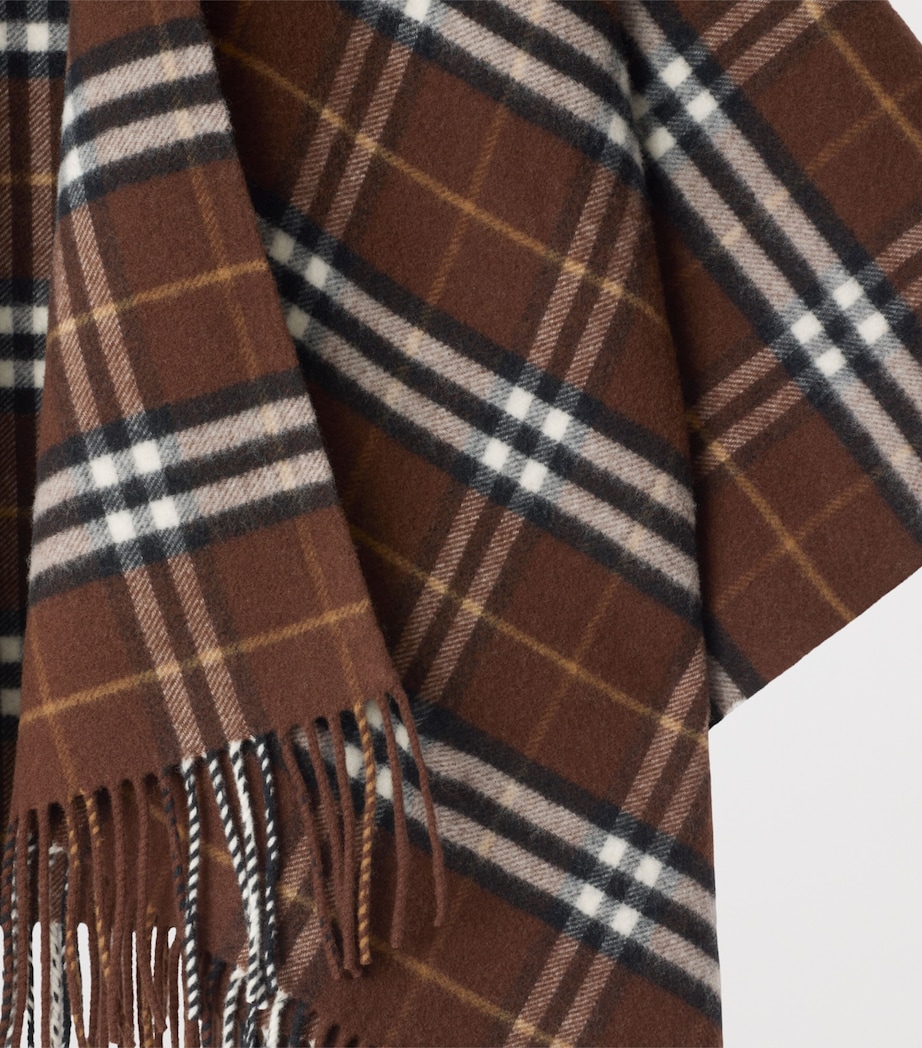 Wool-Cashmere Check Cape TREACLE Image 4