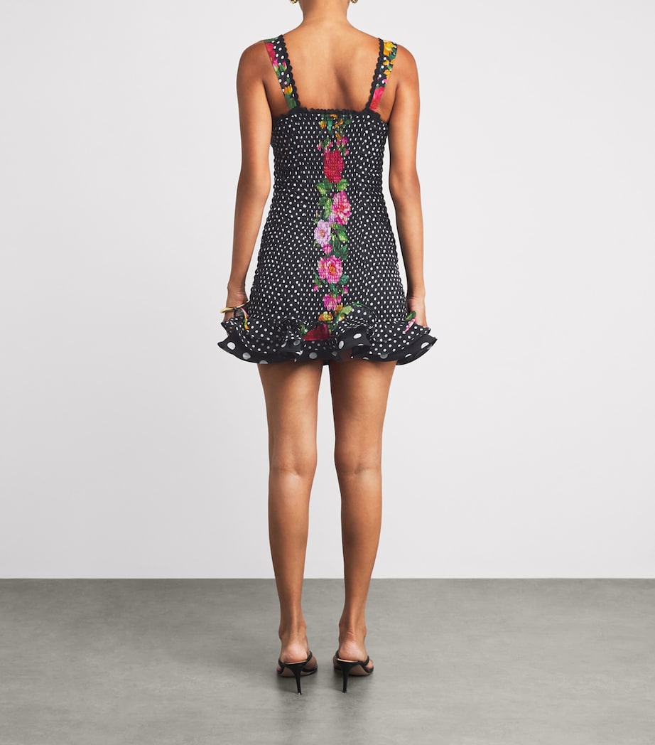 Charo Ruiz Ibiza Womens Floral Polka-Dot Aitana Mini Dress Black Dots Image 4