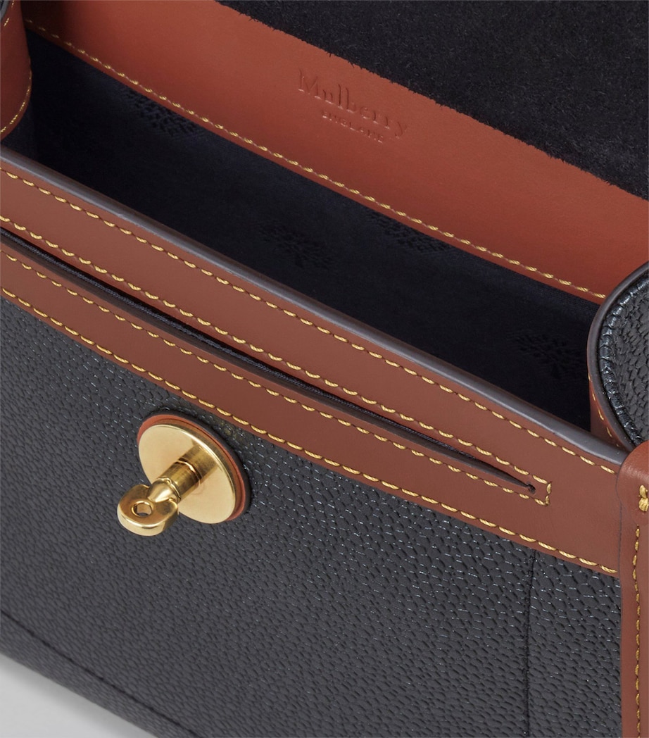 Small Leather Antony Pouch BLACK-COGNAC Image 3