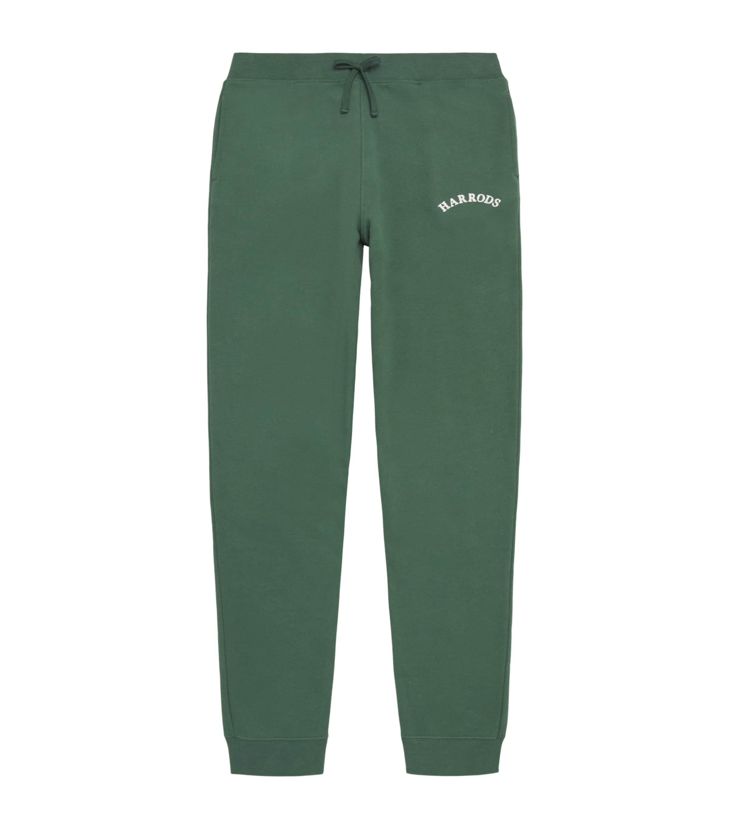 Harrods Cotton Jersey Logo Sweatpants Green Image 1