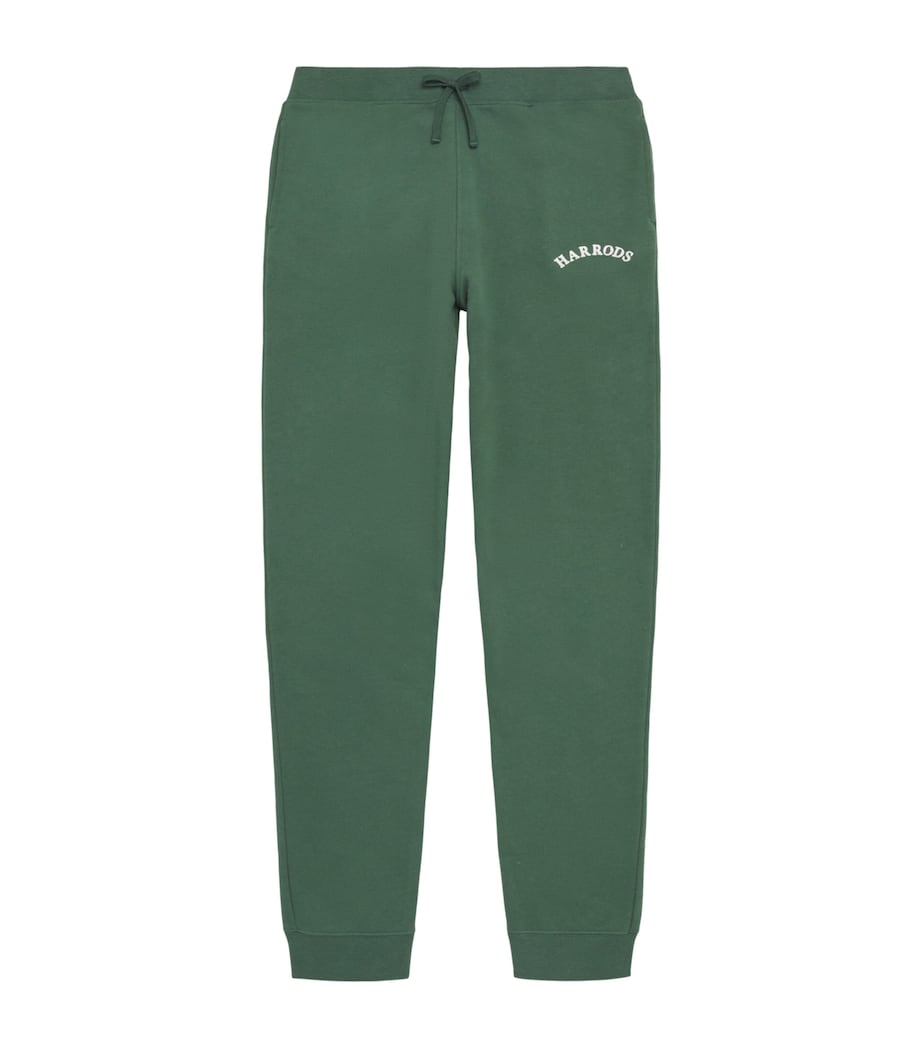 Harrods Cotton Jersey Logo Sweatpants Green Image 1