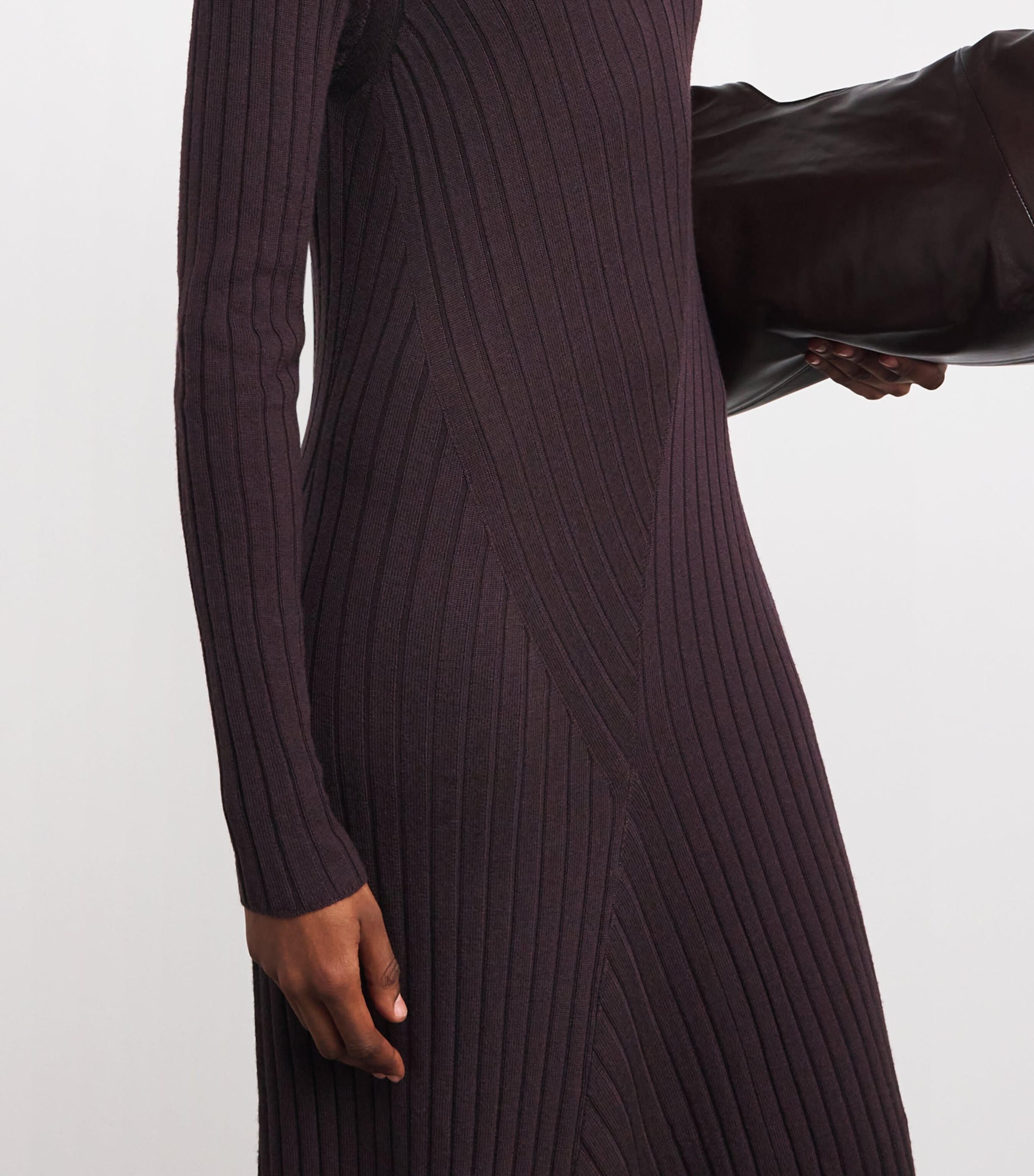 Wool-Silk Rib-Knit Maxi Dress MOSTO Image 5
