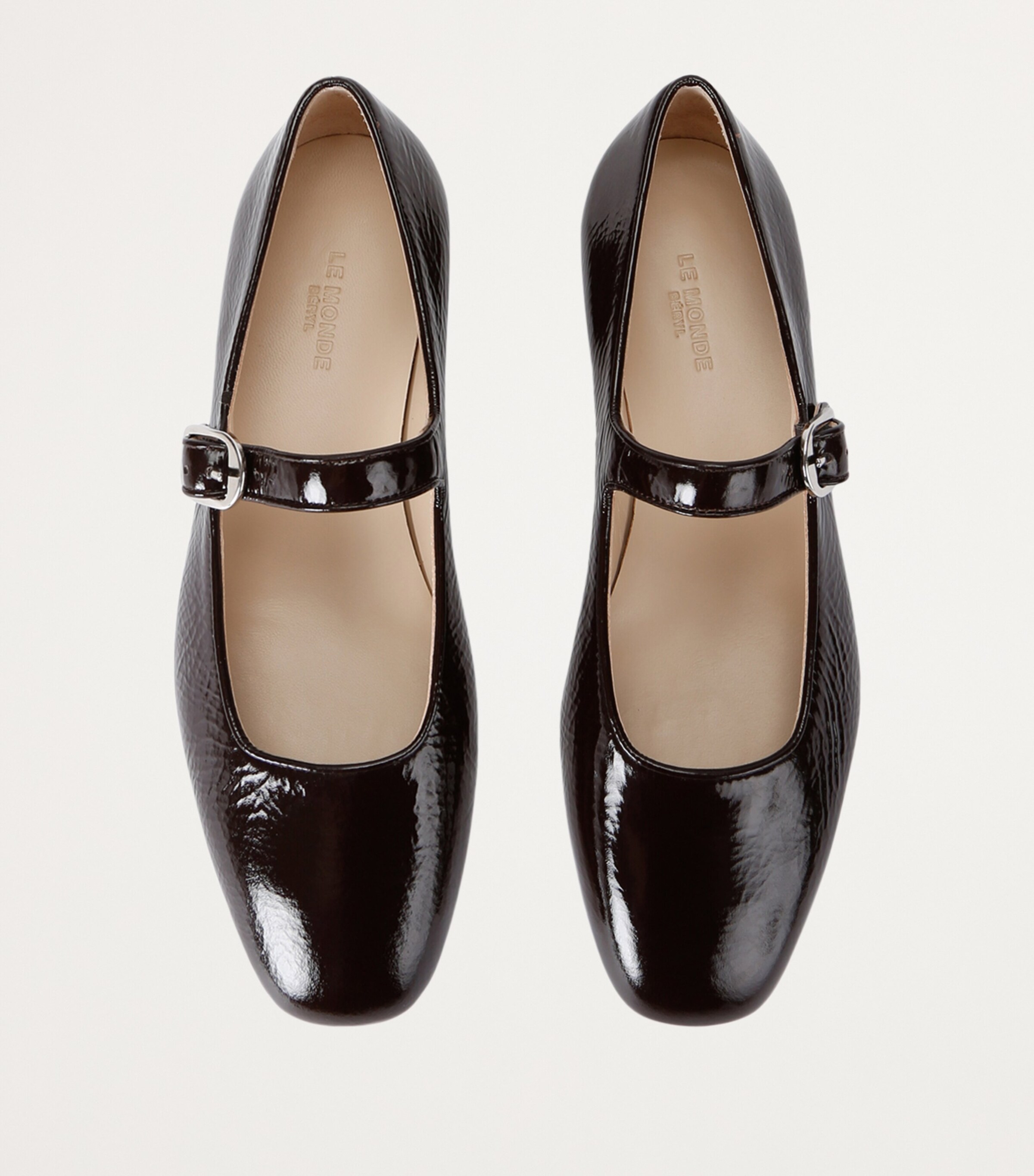 Le Monde Beryl Patent Leather Mary Jane Ballet Flats Dark Brown Image 4