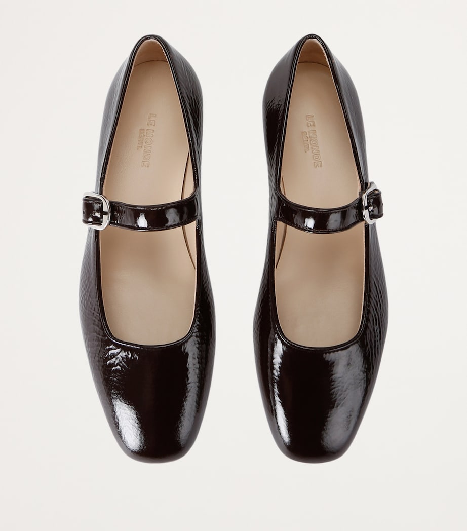 Le Monde Beryl Patent Leather Mary Jane Ballet Flats Dark Brown Image 4
