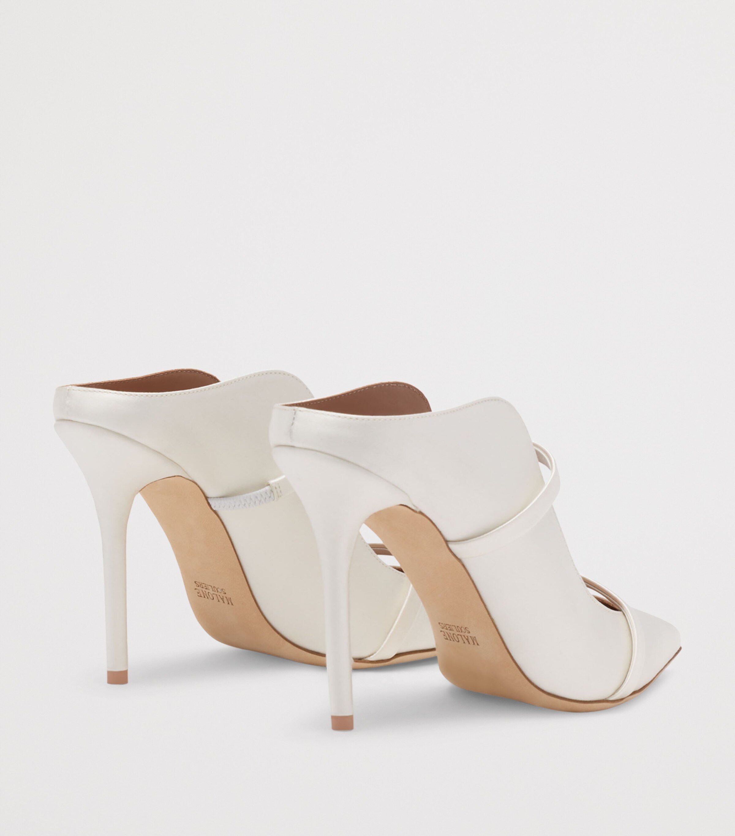 Malone Souliers Satin Maureen Mules 100 Ivory Image 4