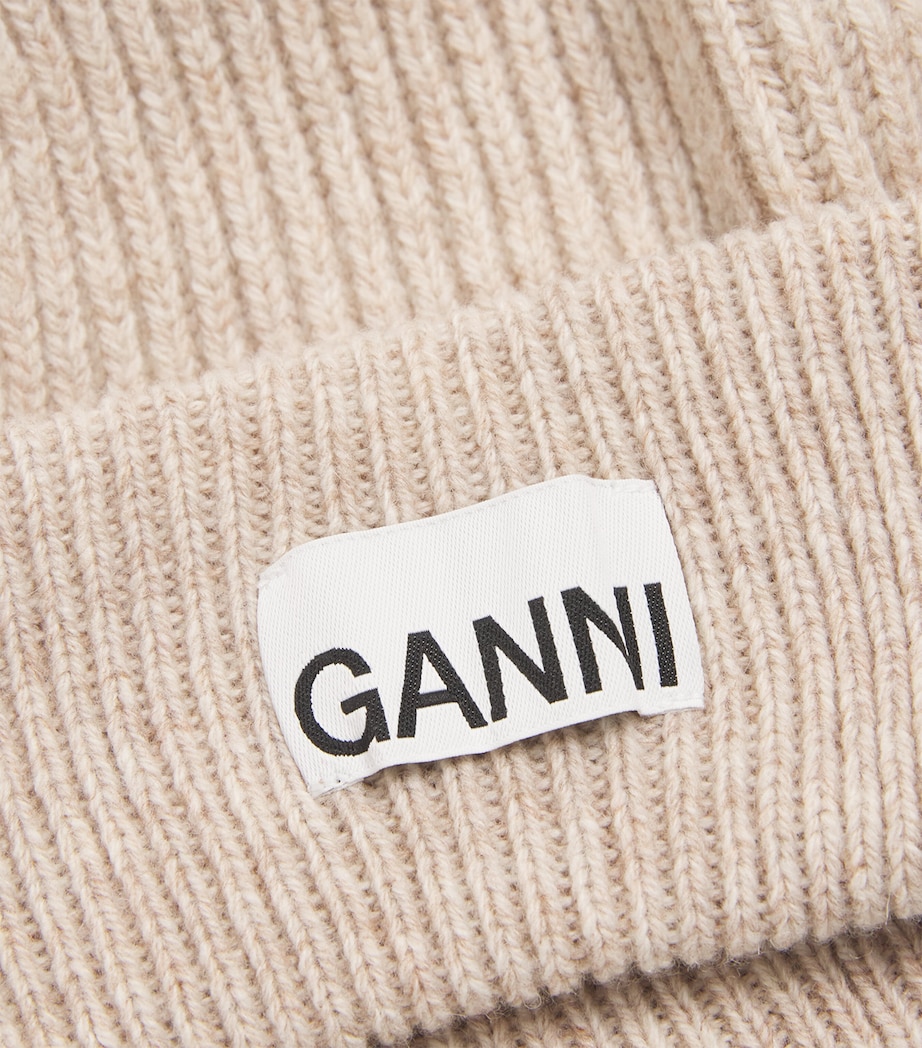 Wool-Blend Light Structured Rib Knit Beanie BRAZILIAN SAND 196 Image 3