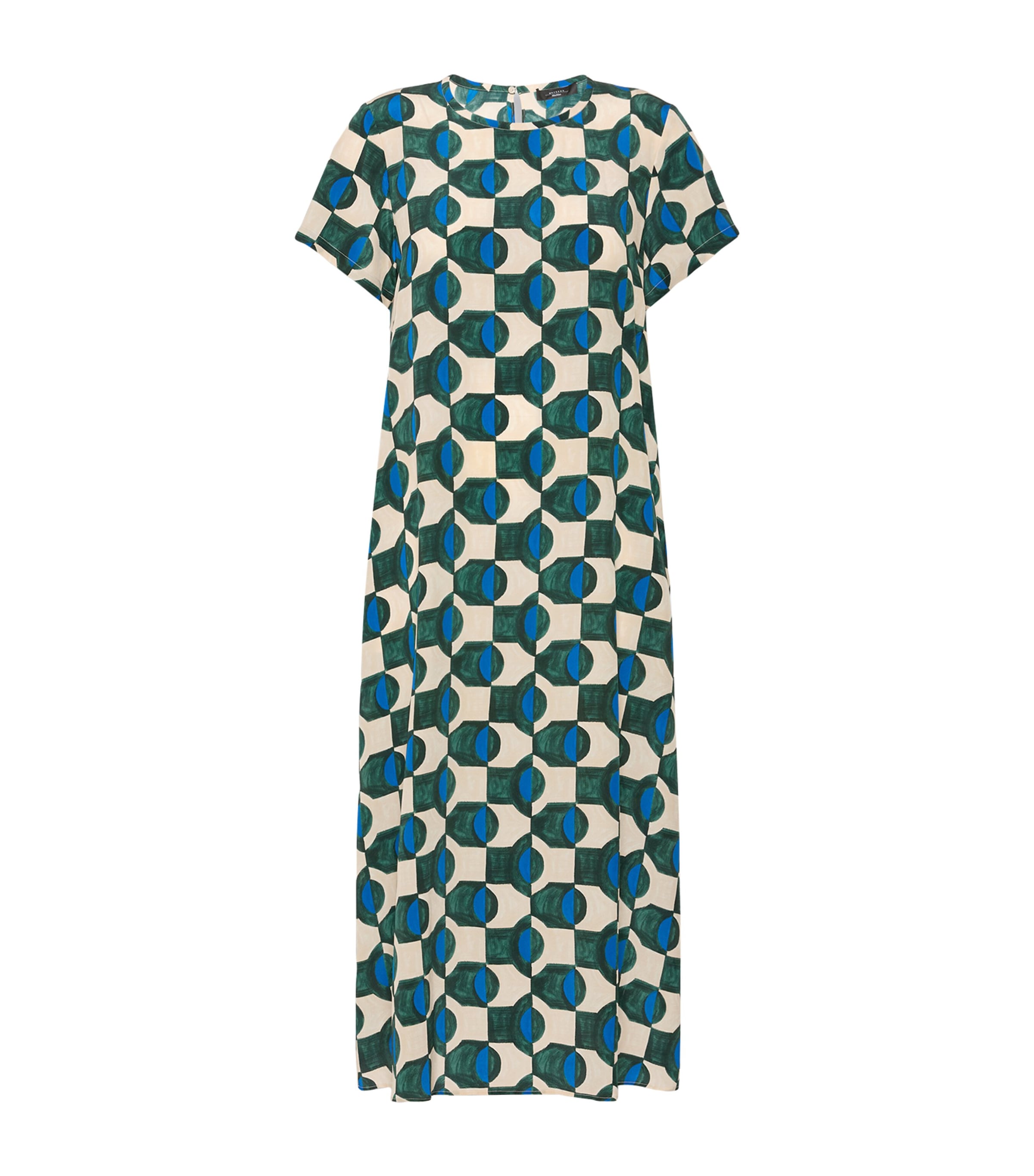Weekend Max Mara Womens Silk Printed Midi Dress Dark Green Image 1