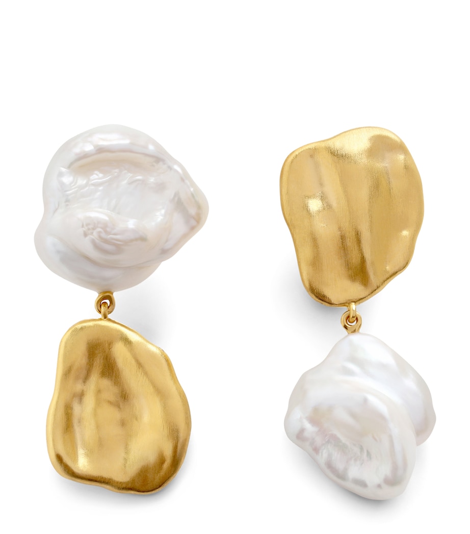 Monica Vinader x Amy Powney Gold Vermeil and Pearl Earrings Gold Vermeil Image 1