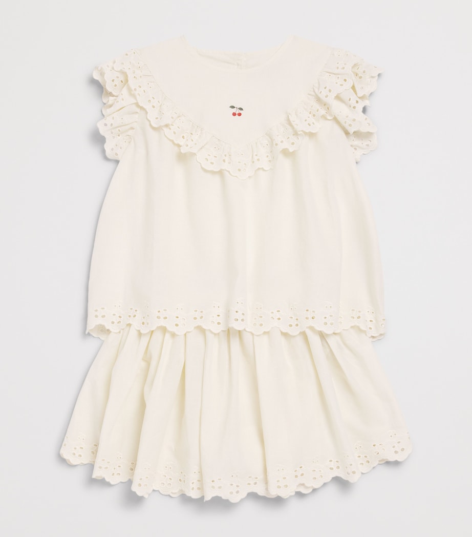 KONGES SLOJD Cotton Embroidered Posey Top (9 Months-10 Years) Antique Image 3