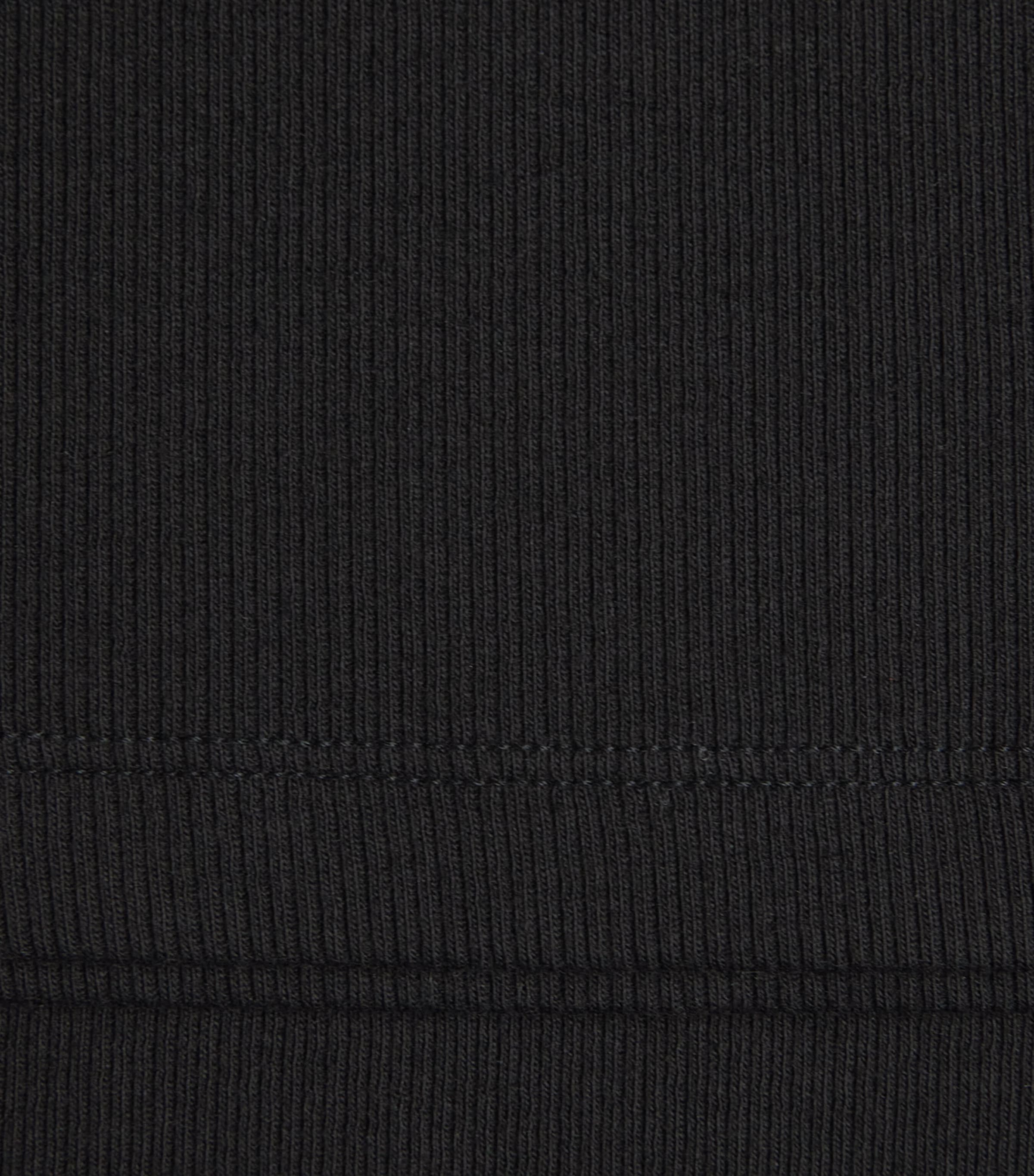 Stretch-Cotton Ribbed Saba Top BLACK Image 5