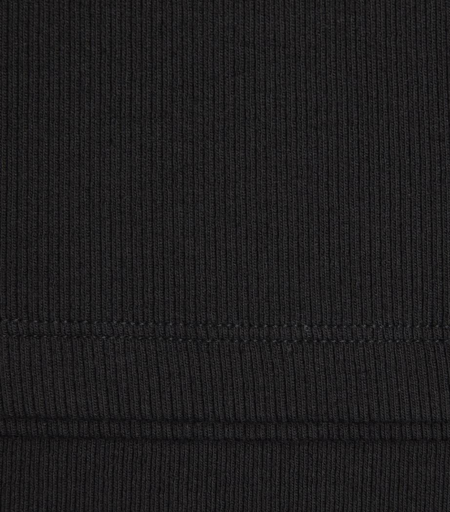 Stretch-Cotton Ribbed Saba Top BLACK Image 5