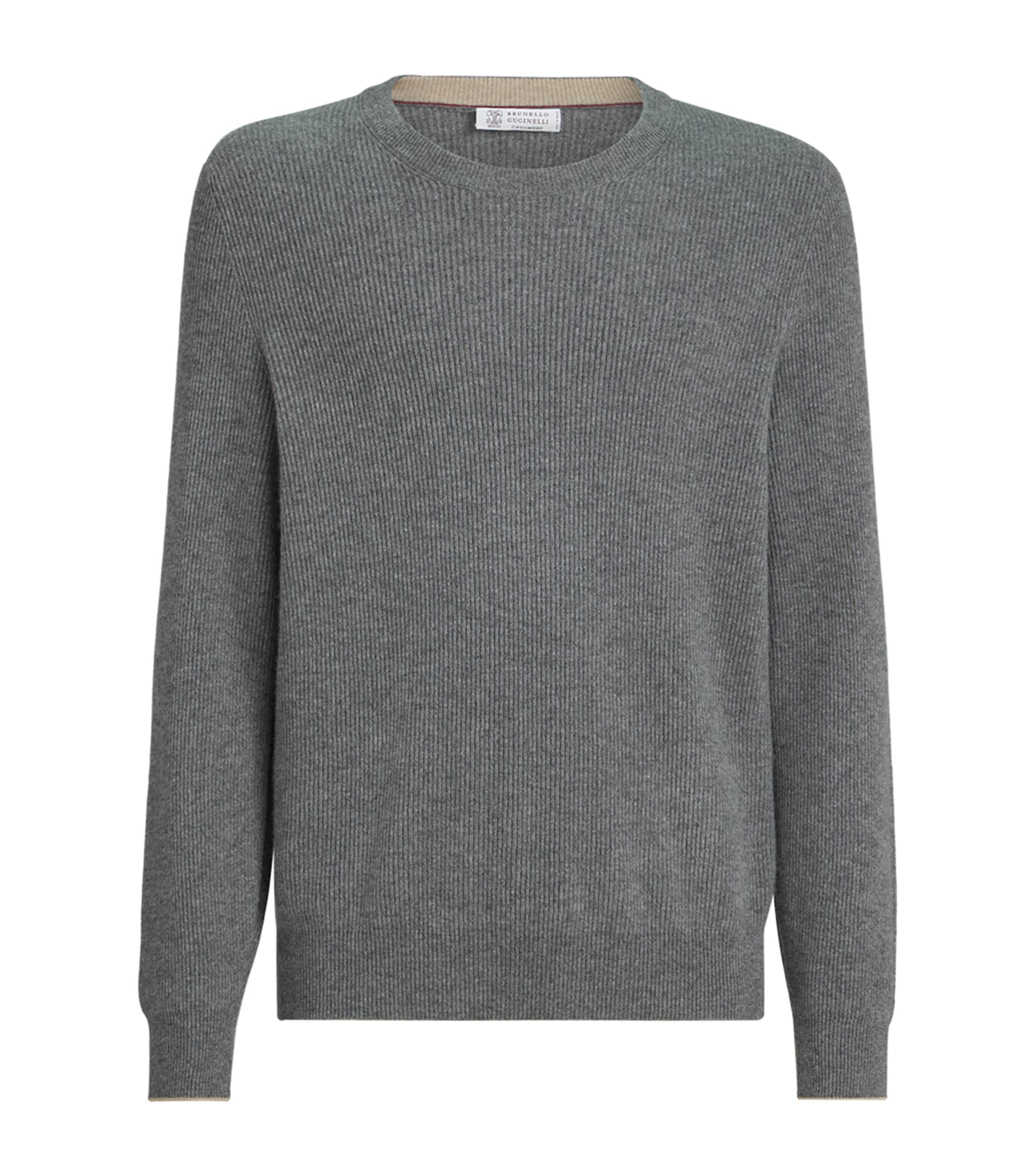 Brunello Cucinelli Mens Cashmere Ribbed Sweater Image 1