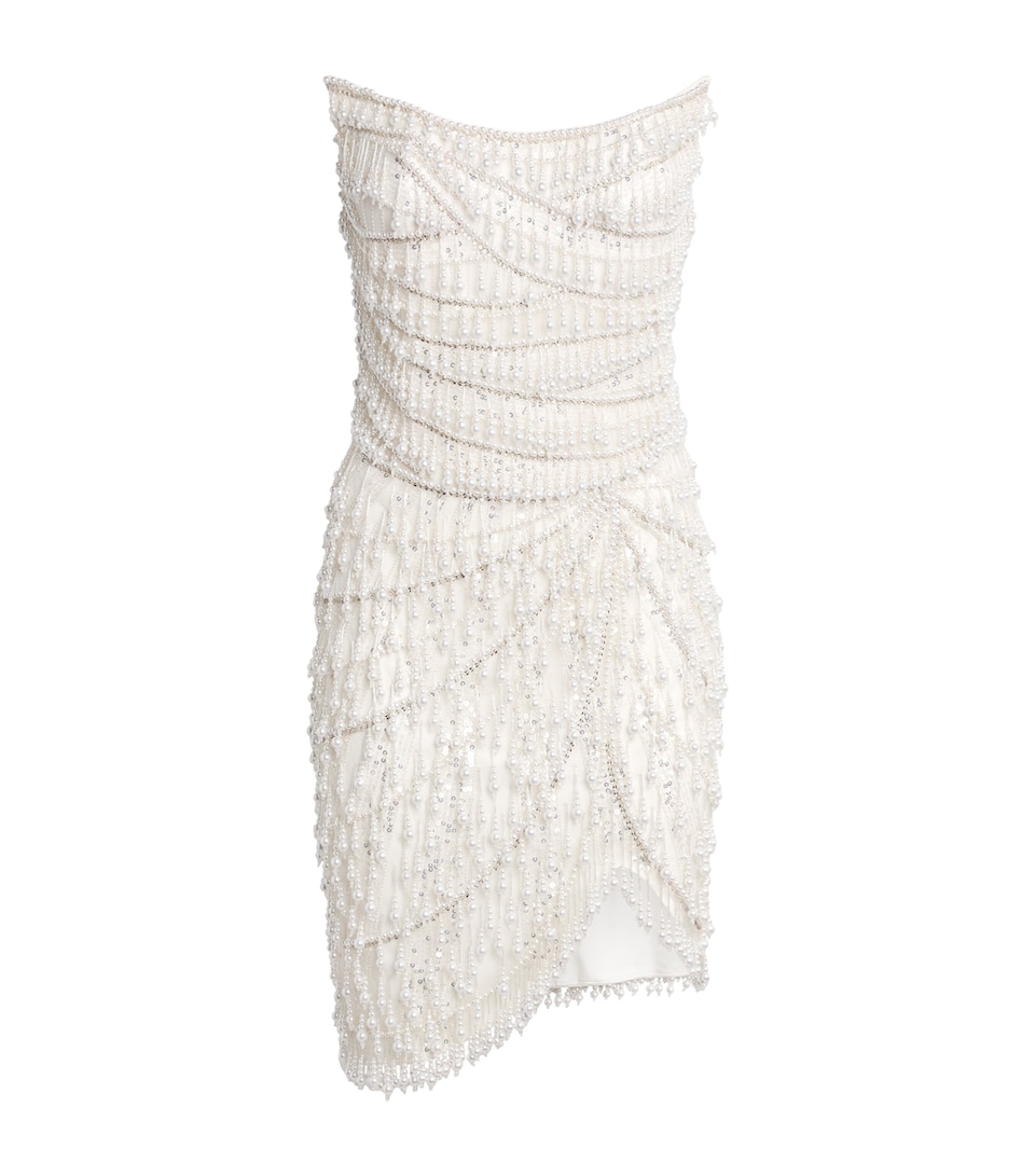 Beaded Strapless Mini Dress