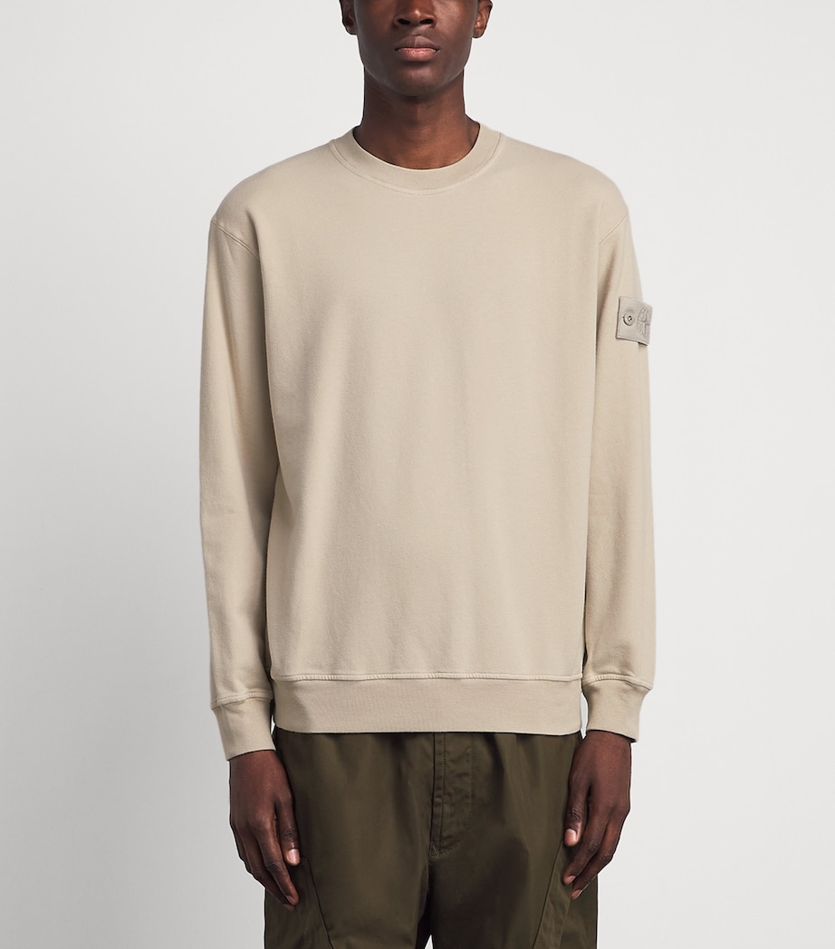 Stone Island Mens Cotton-Blend Ghost Sweatshirt Image 4
