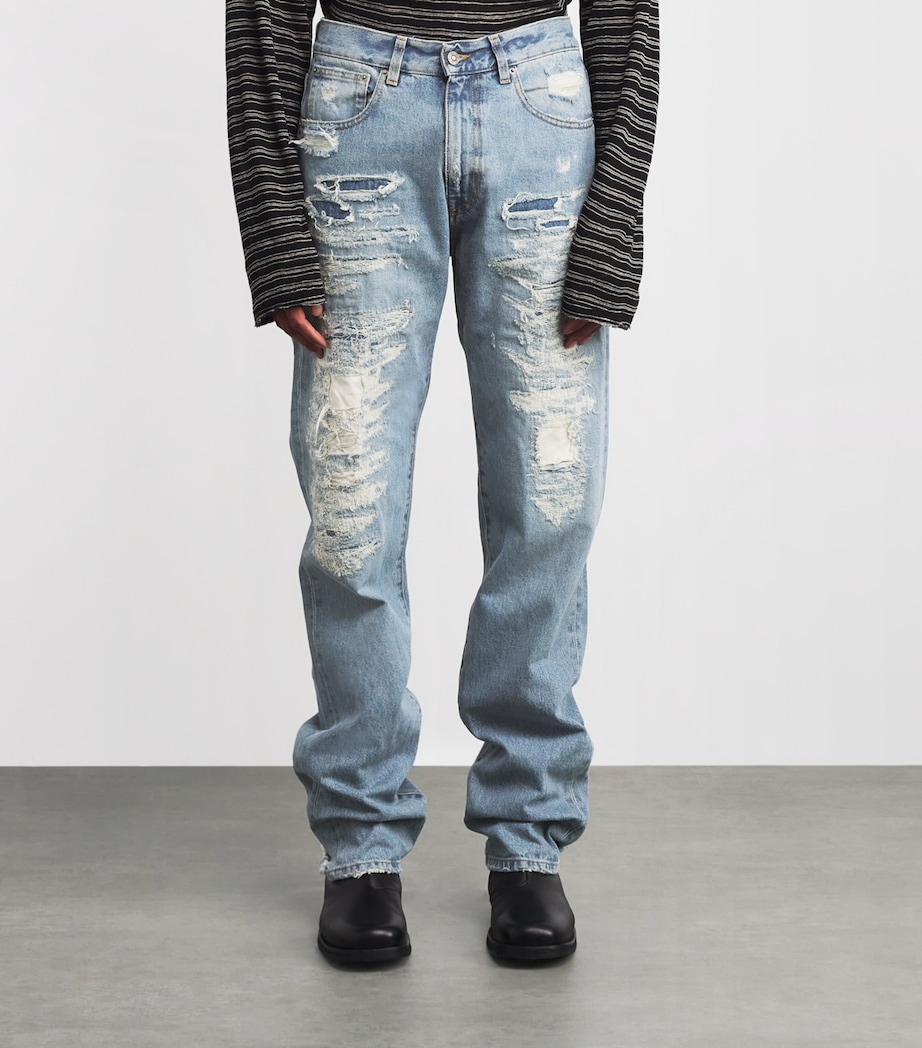 Distressed Loose Jeans REPAIRED DENIM Image 3