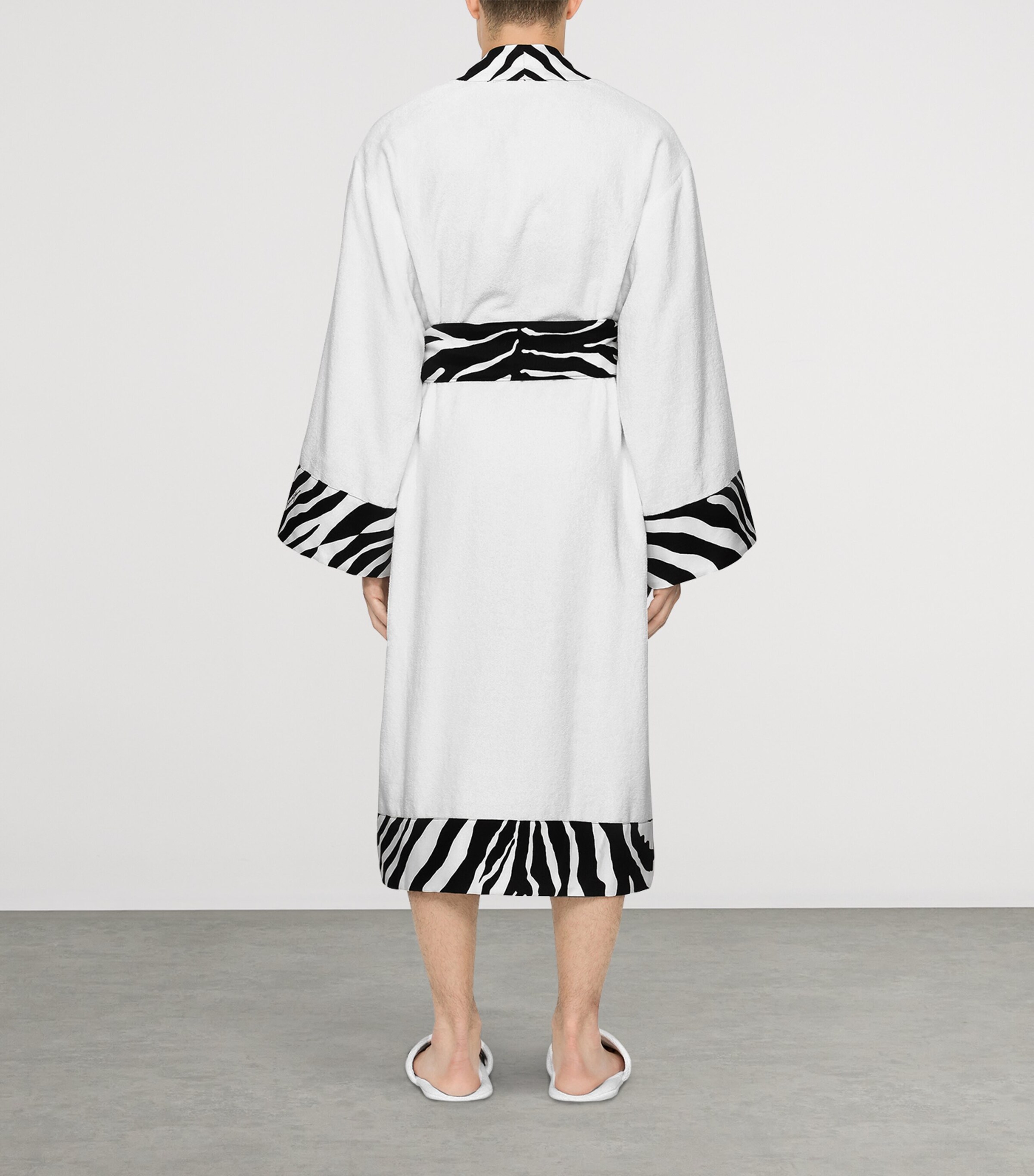 Terry Cotton Zebra Print Robe UZ024 BIANCO ZEBRA Image 8