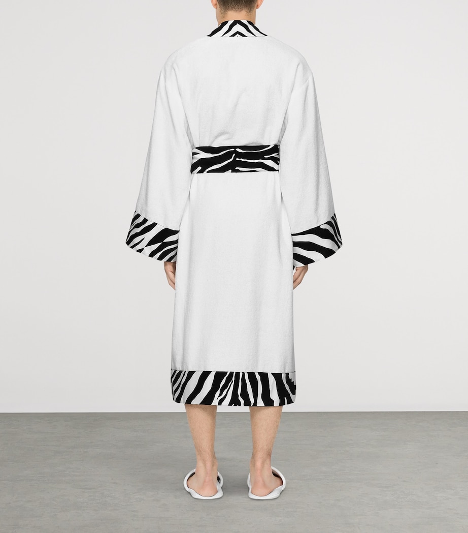 Terry Cotton Zebra Print Robe UZ024 BIANCO ZEBRA Image 8