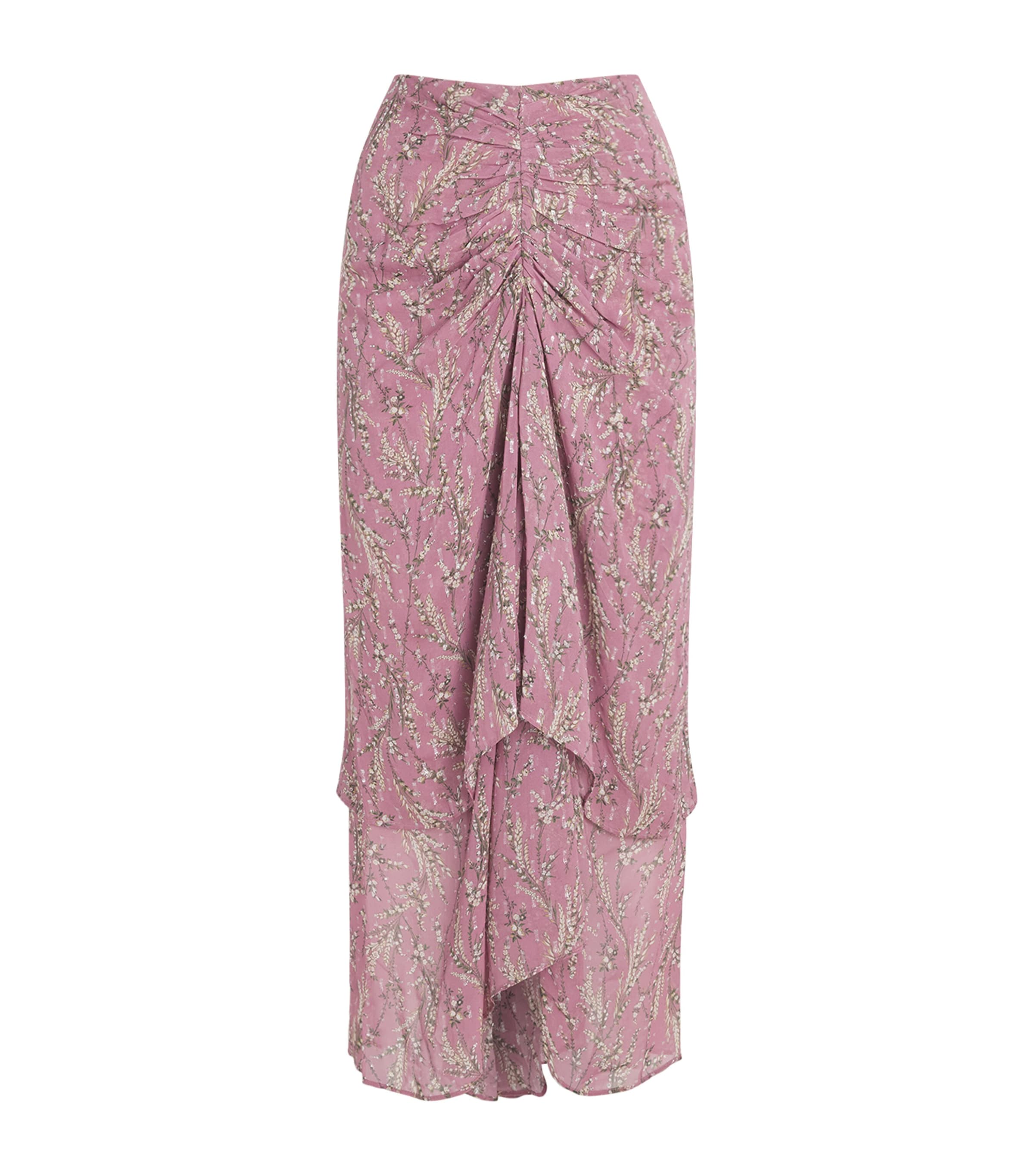 Veronica Beard Womens Chiffon Floral Sira Midi Skirt Hze Mlti Image 1