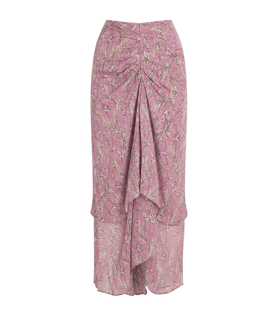 Veronica Beard Womens Chiffon Floral Sira Midi Skirt Hze Mlti Image 1