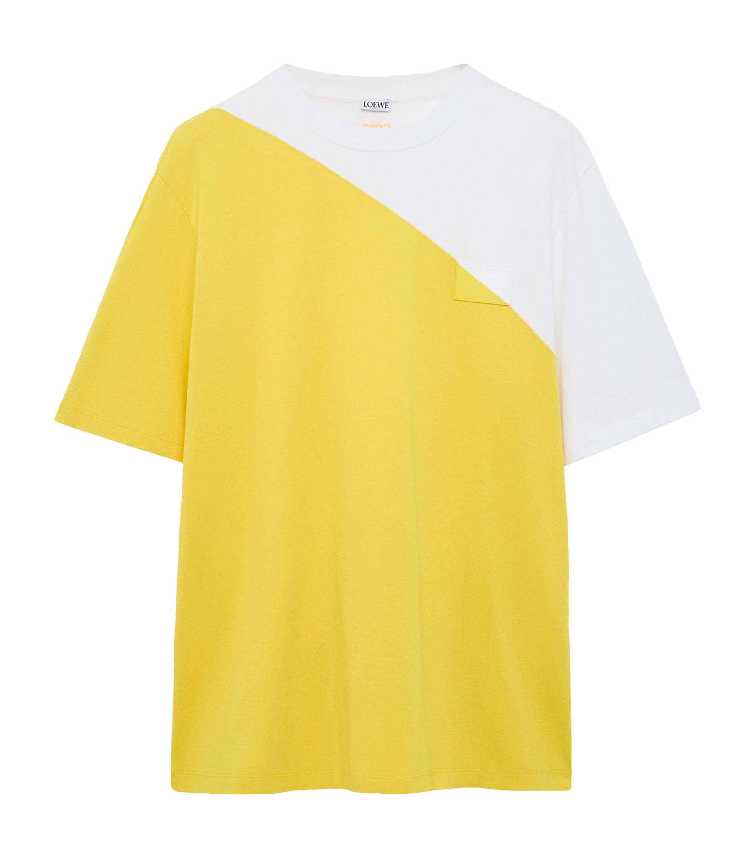 LOEWE Mens Cotton Relaxed T-Shirt White/yellow Image 1