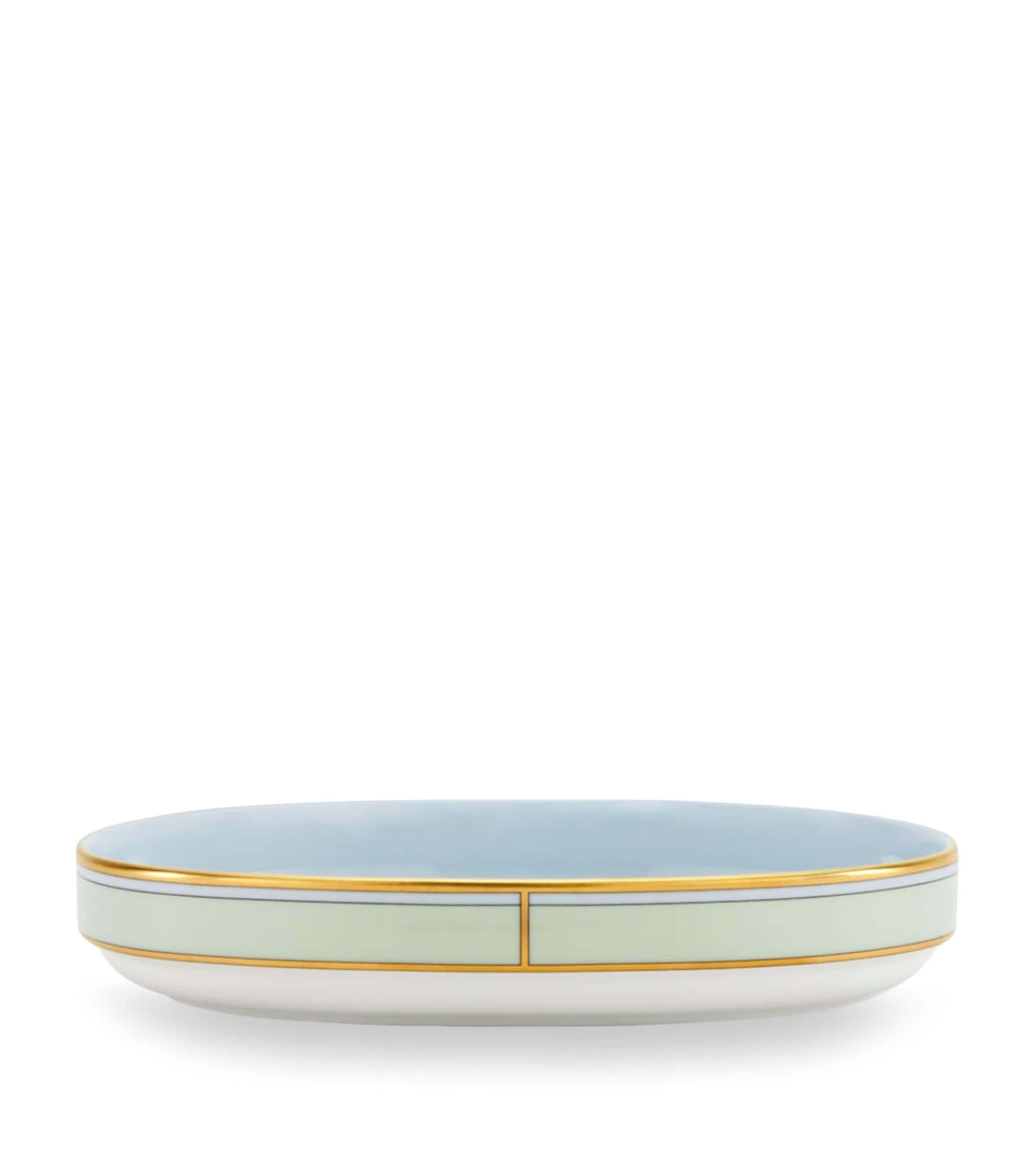 GINORI 1735 Porcelain Colonna Diva Verde Pickle Dish (21.5cm) Image 2