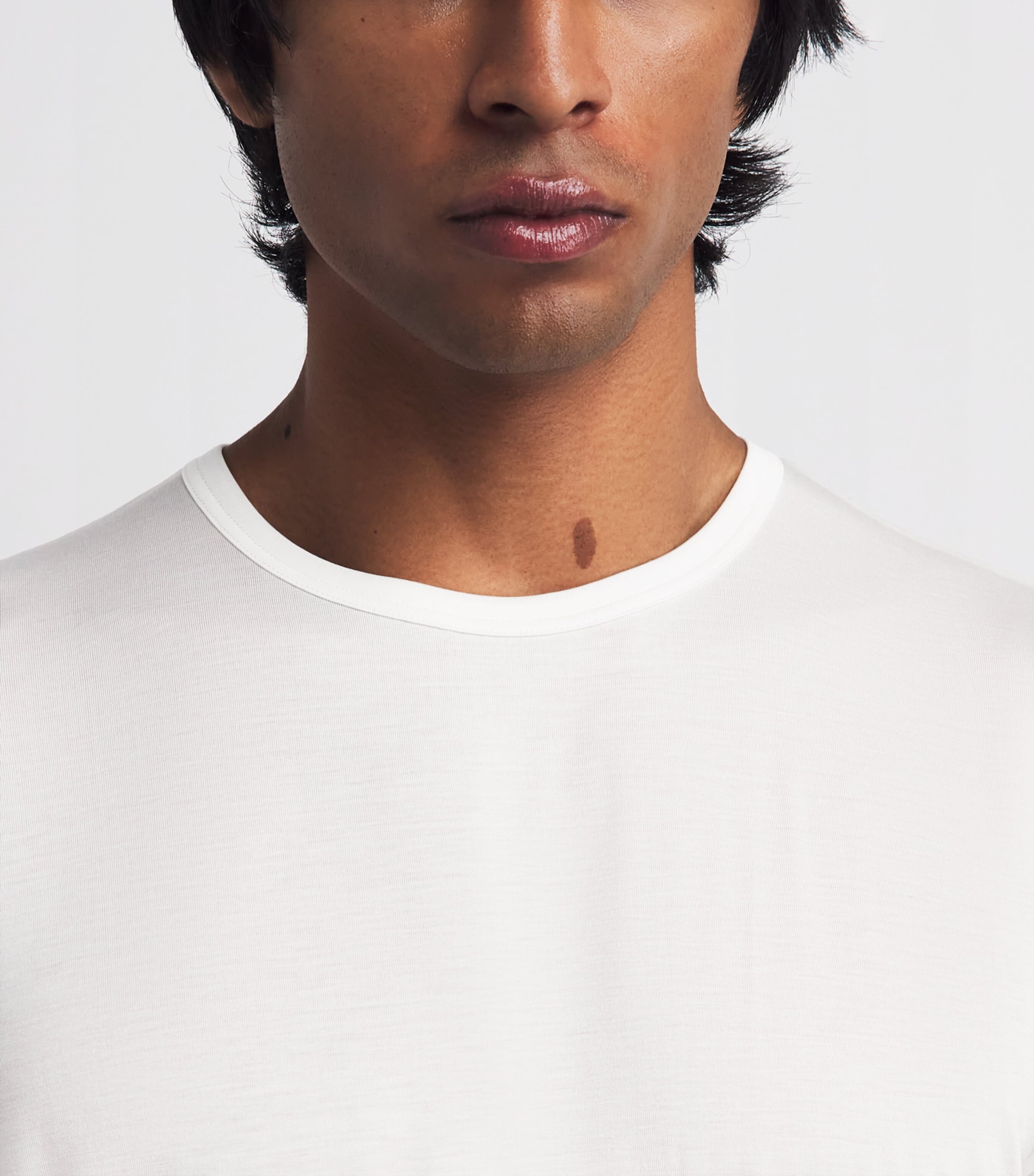 Sunspel Mens Stretch-Tencel T-Shirt Whaa White Image 3