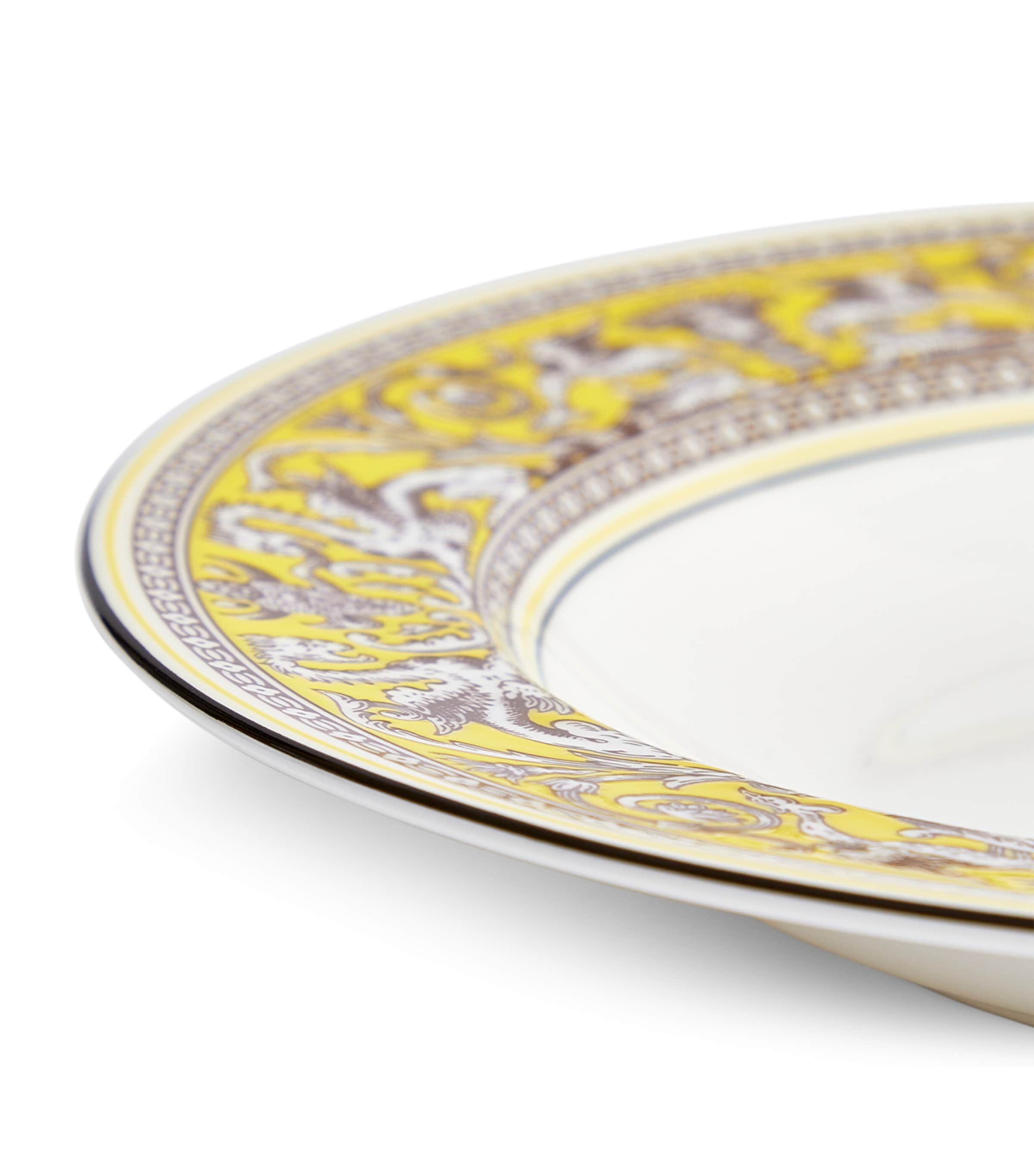 Florentine Citron Rimmed Soup Bowl (23cm) YELLOW Image 2