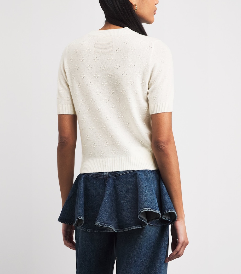 Guest In Residence Womens Cashmere Compass Shrunken Sweater Cre Cream Image 5