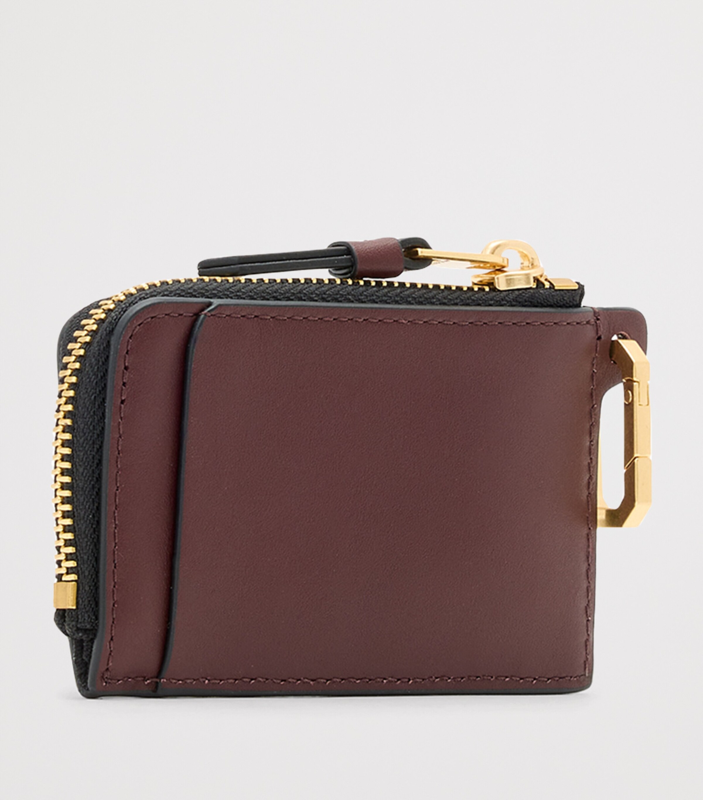 AllSaints Leather Remy Wallet Dark Red Image 5