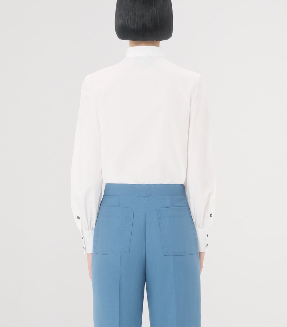 Valentino Womens Cotton Polka-Dot Tie Shirt Image 4