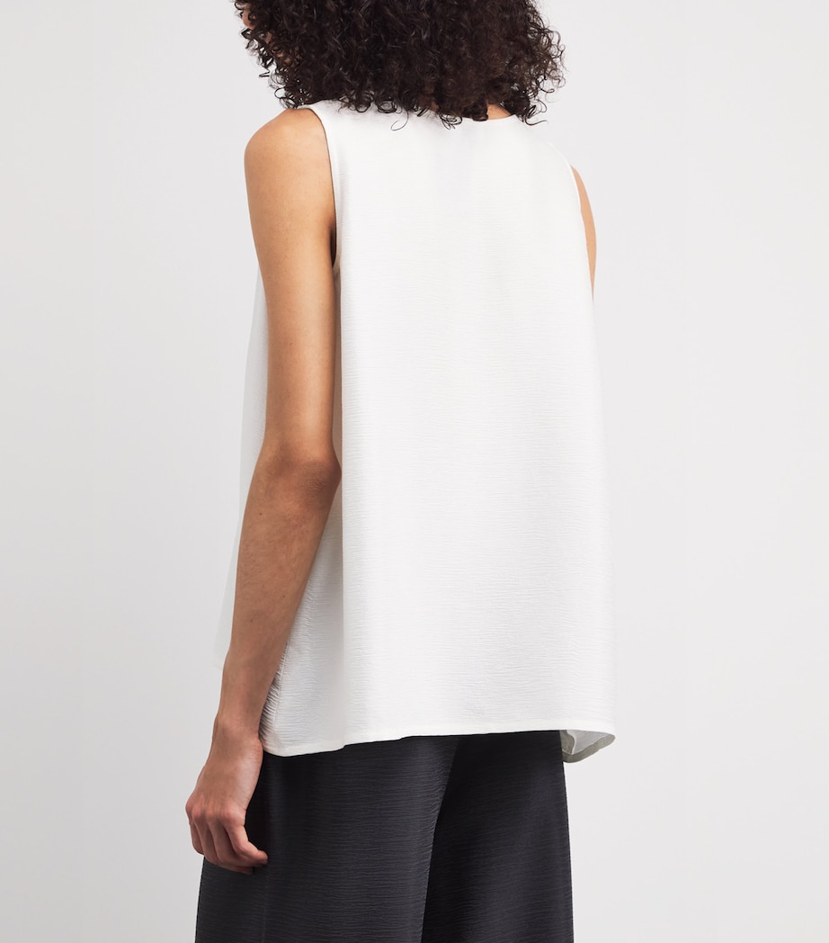 Eskandar Womens Silk Plissé A-Line Shell Top White Image 5