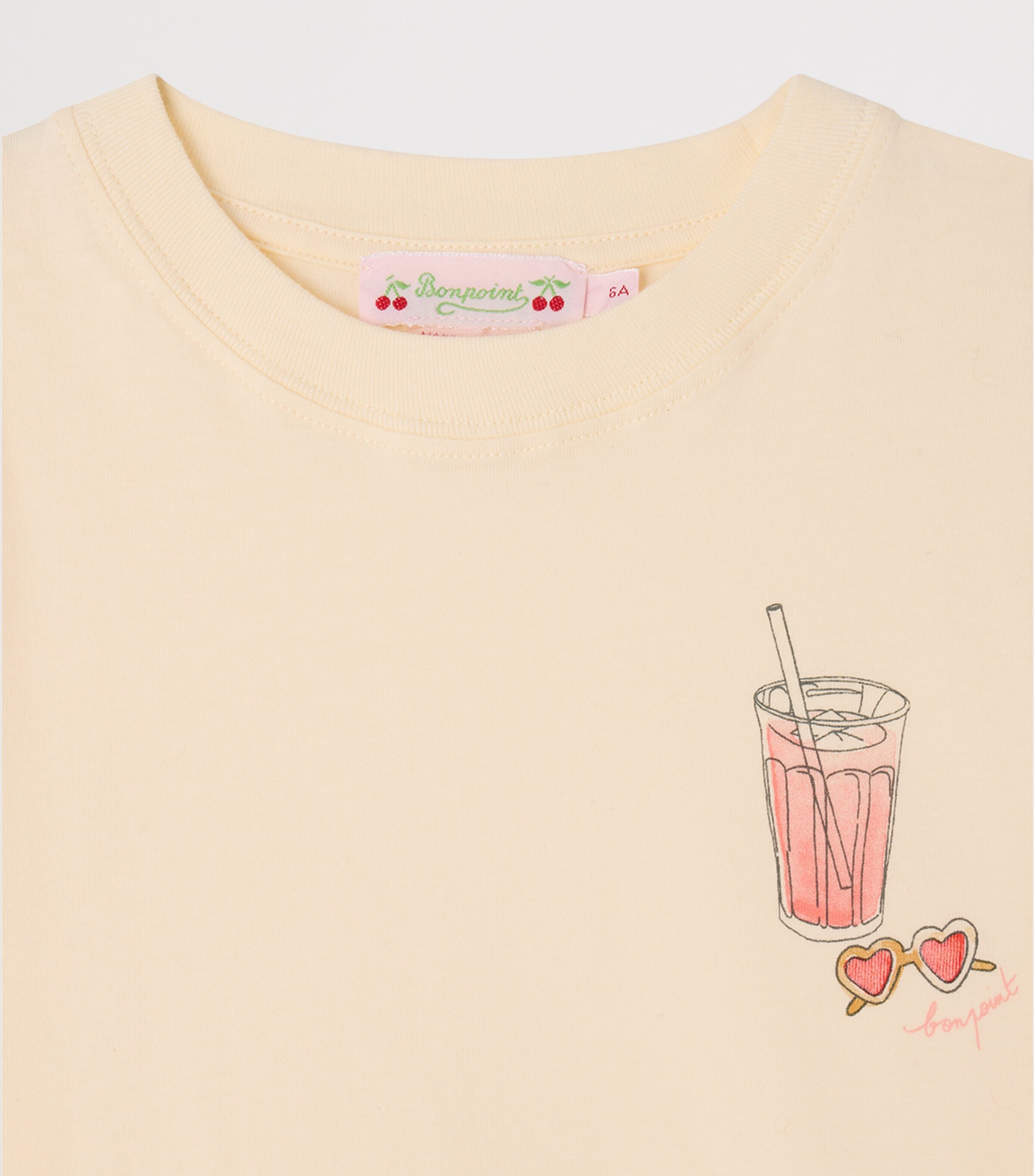 Bonpoint Cotton Iced Drink T-Shirt (10-14 Years) Upb Blanc Lait Image 3